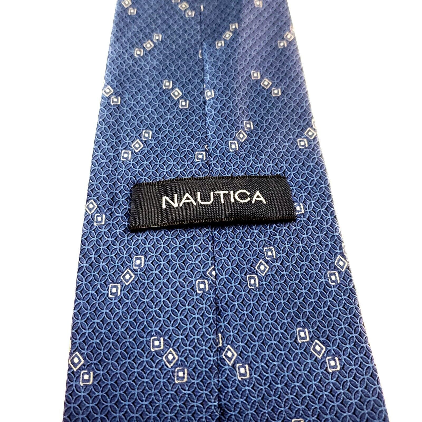 Nautica Nautica Blue Silk Tie Woven Wide Motif Size ONE SIZE - 5 Thumbnail