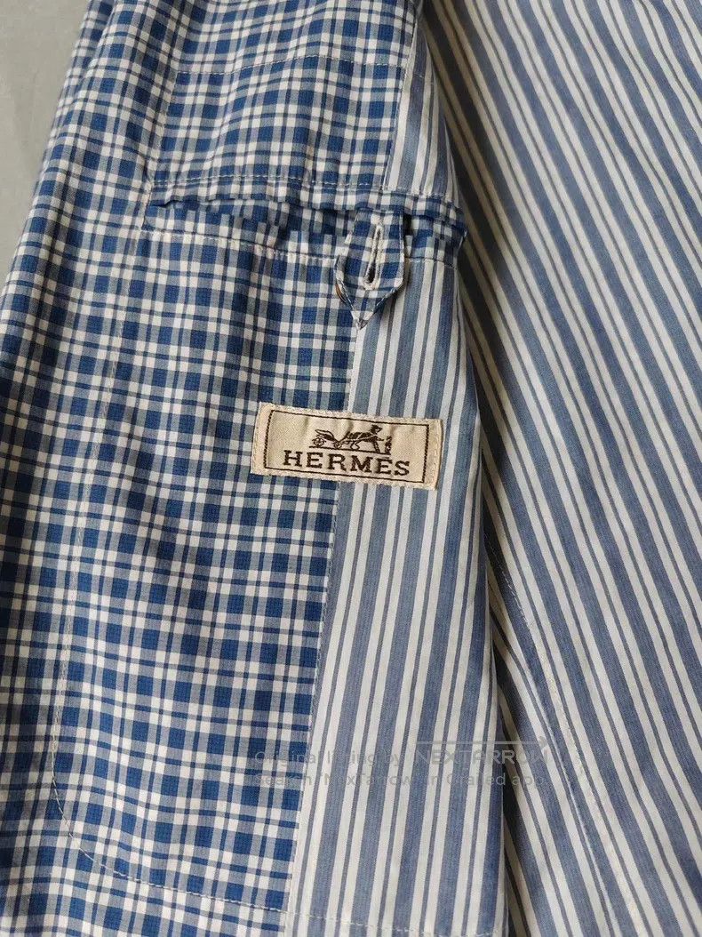 Hermes Hermes Casual Blazer Jacket, 100% Cotton, Blue and White P Size 48R - 3 Thumbnail