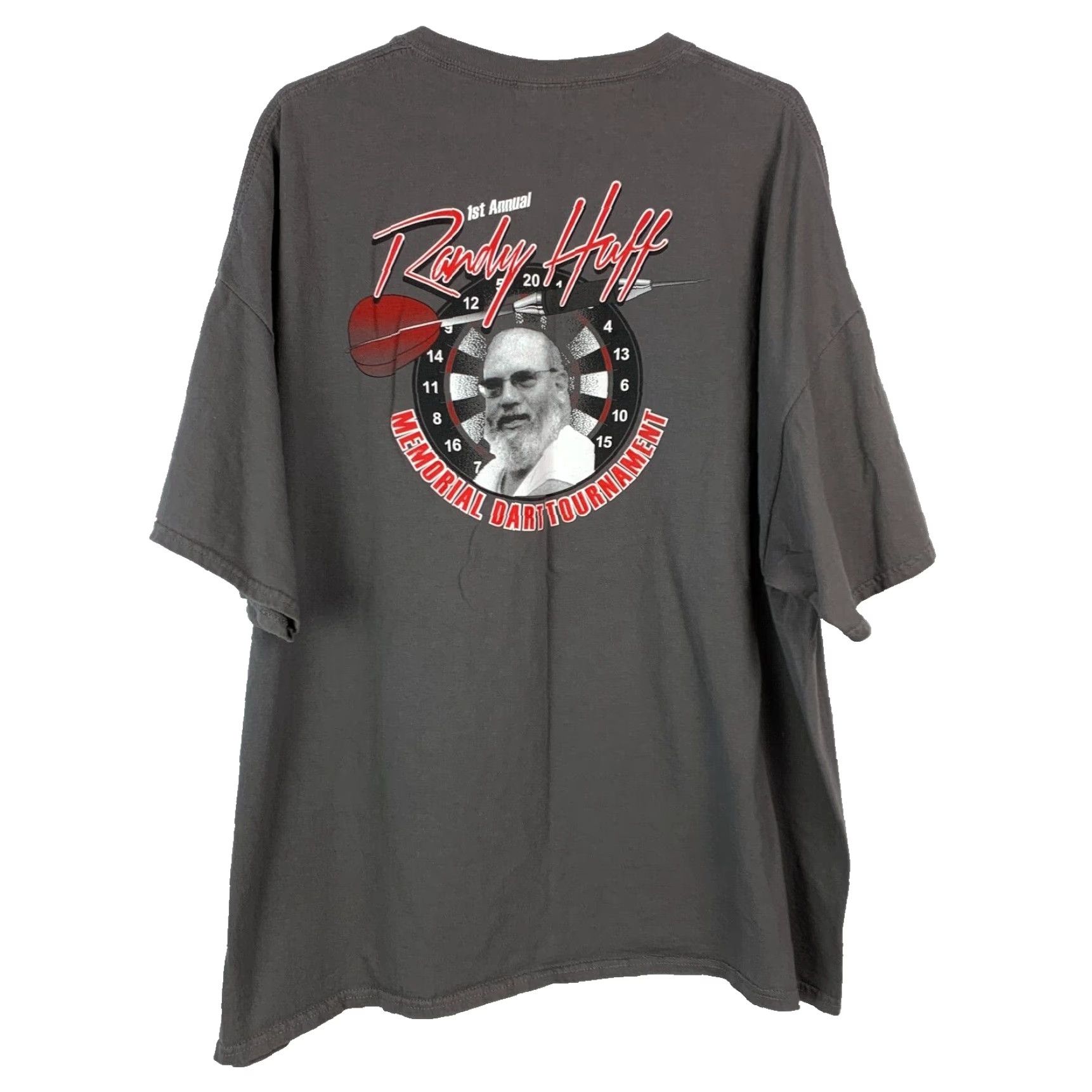 Gildan Vintage Randy Huff Tournament Tee T-Shirt 3XL Grey Unisex Adults Short Sleeve Crew Neck Graphic Print Hays Kansas Nike? Size US XXL / EU 58 / 5 - 3 Thumbnail