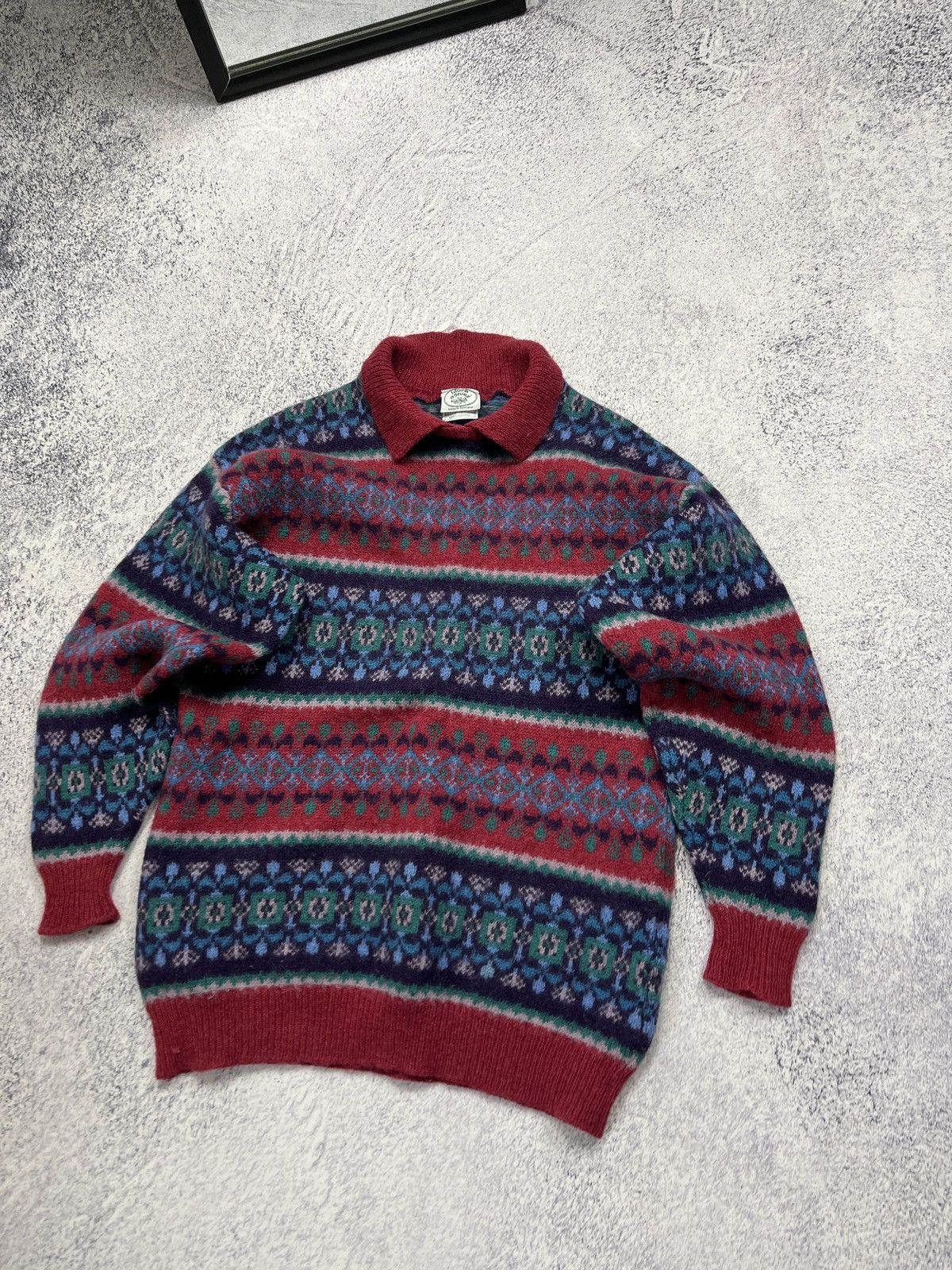 Vintage Laura Ashley Made In Scotland Wool Nordic Pattern Sweater Size US S / EU 44-46 / 1 - 3 Thumbnail