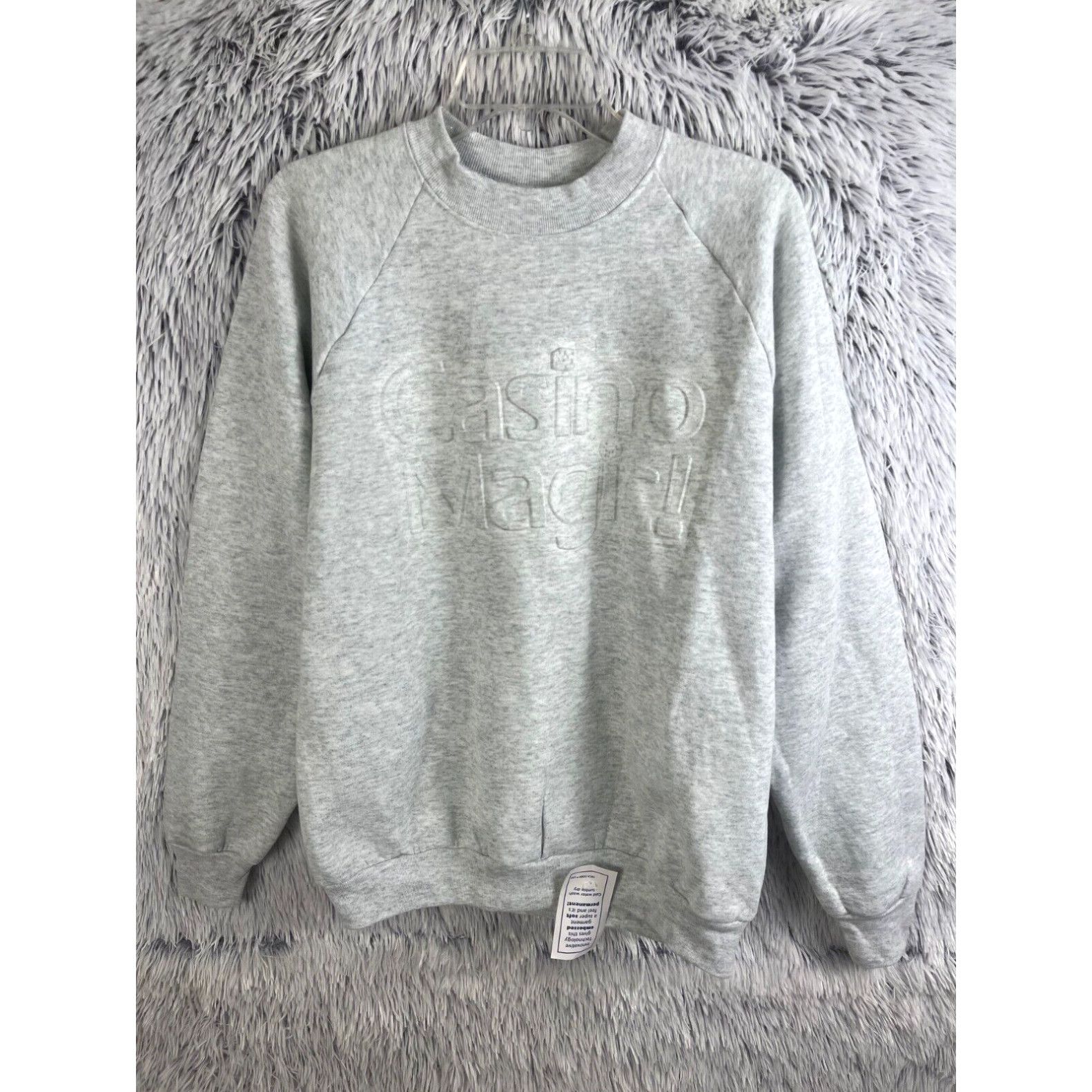 image of Vintage Dead Stock Fruit Of The Loom Sweater Adults Large Casino Magic Usa NWT in White, Men's