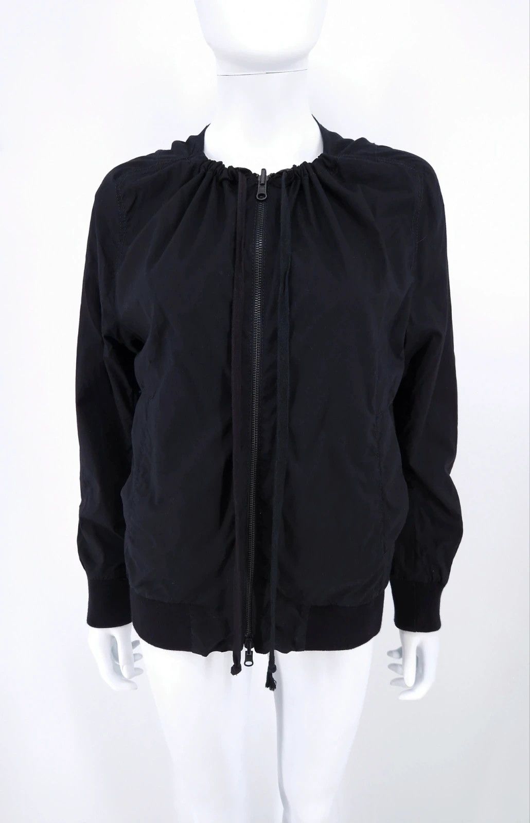 image of Ann Demeulemeester Ann D Silk Reversible Bomber in Black, Women's (Size XS)