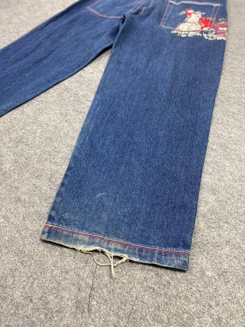JNCO vintage school of hard knocks baggy denim embroided Size US 33 - 6 Thumbnail