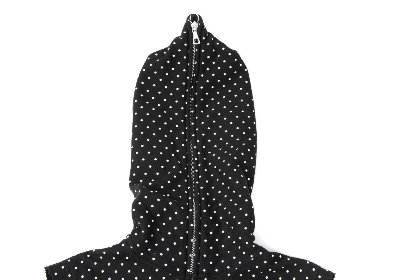 Ganryu Cotton Dot Print Cut Design Sleeveless Long Hoodie Black Size US S / EU 44-46 / 1 - 5 Thumbnail