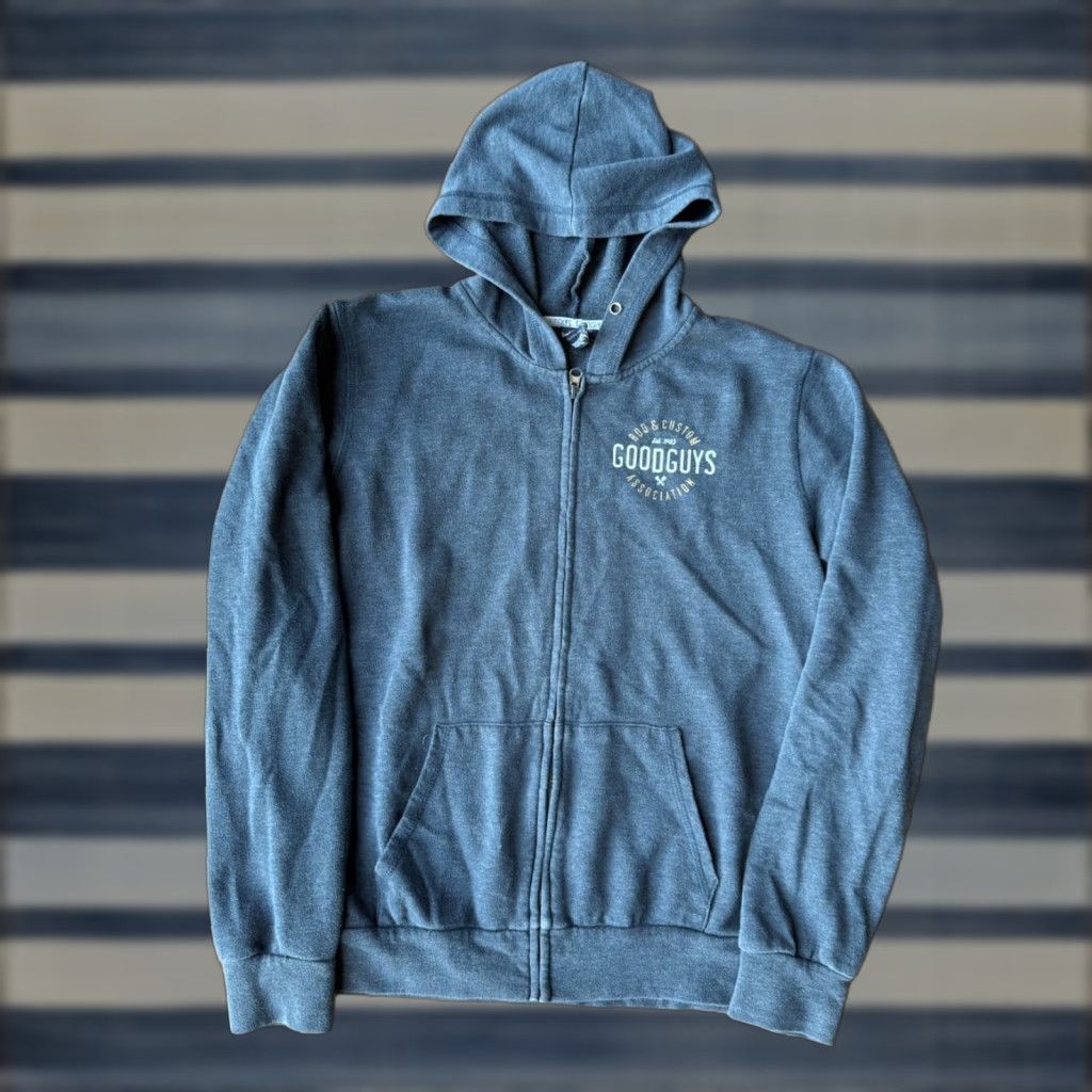 Vintage Good Guys Full Zip Hoodie Sweatshirt M Cotton/Polyester Fleece Gray Car Graphic Unbranded Unisex Adults Hoodie Size US M / EU 48-50 / 2 - 1 Thumbnail