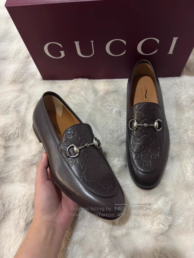 Gucci Guicci Full Print Horseshoe Buckle Loafers Leather Shoes Size US 7 / EU 40 - 3 Thumbnail
