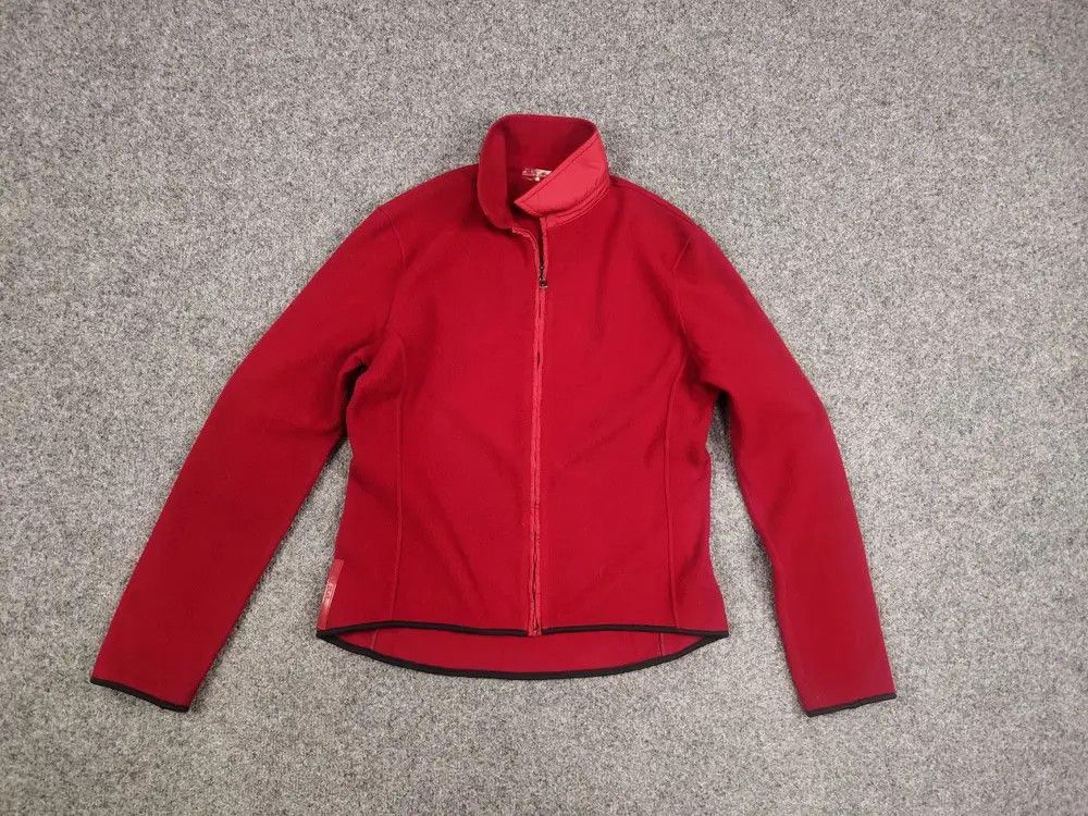 Prada Vintage 00's Prada Archive Red Fleece Full Zip Pullover Size XL / US 12-14 / IT 48-50 - 4 Thumbnail