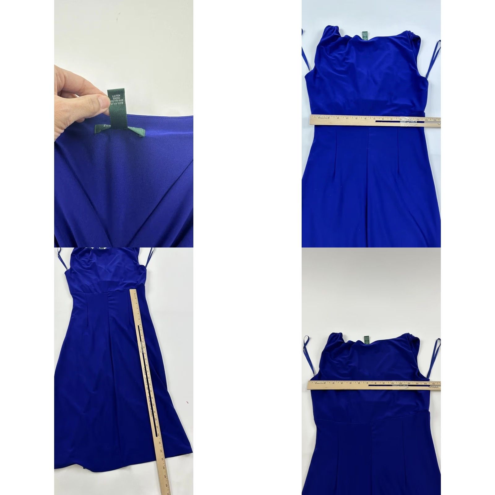 Ralph Lauren Lauren Ralph Lauren Blue Beaded Fit & Flare Dress Women's 2 Sleeveless Halter Neck Size XS / US 0-2 / IT 36-38 - 8 Thumbnail
