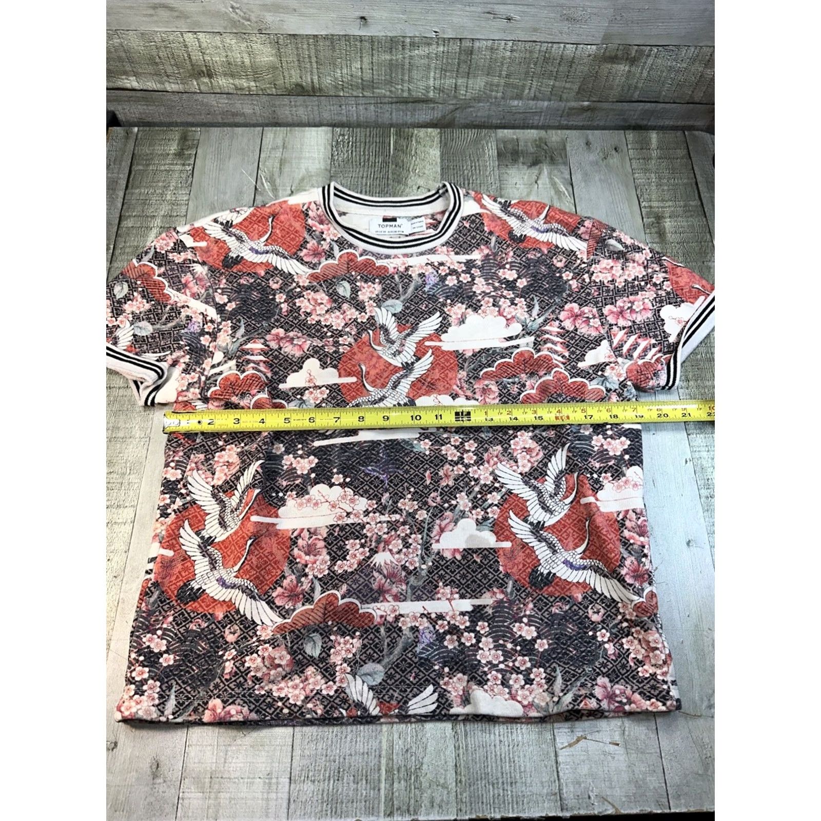 Topman Topman Men’s Short Sleeve Button-Up Multicolor Floral Bird XS Top Size US XS / EU 42 / 0 - 3 Thumbnail