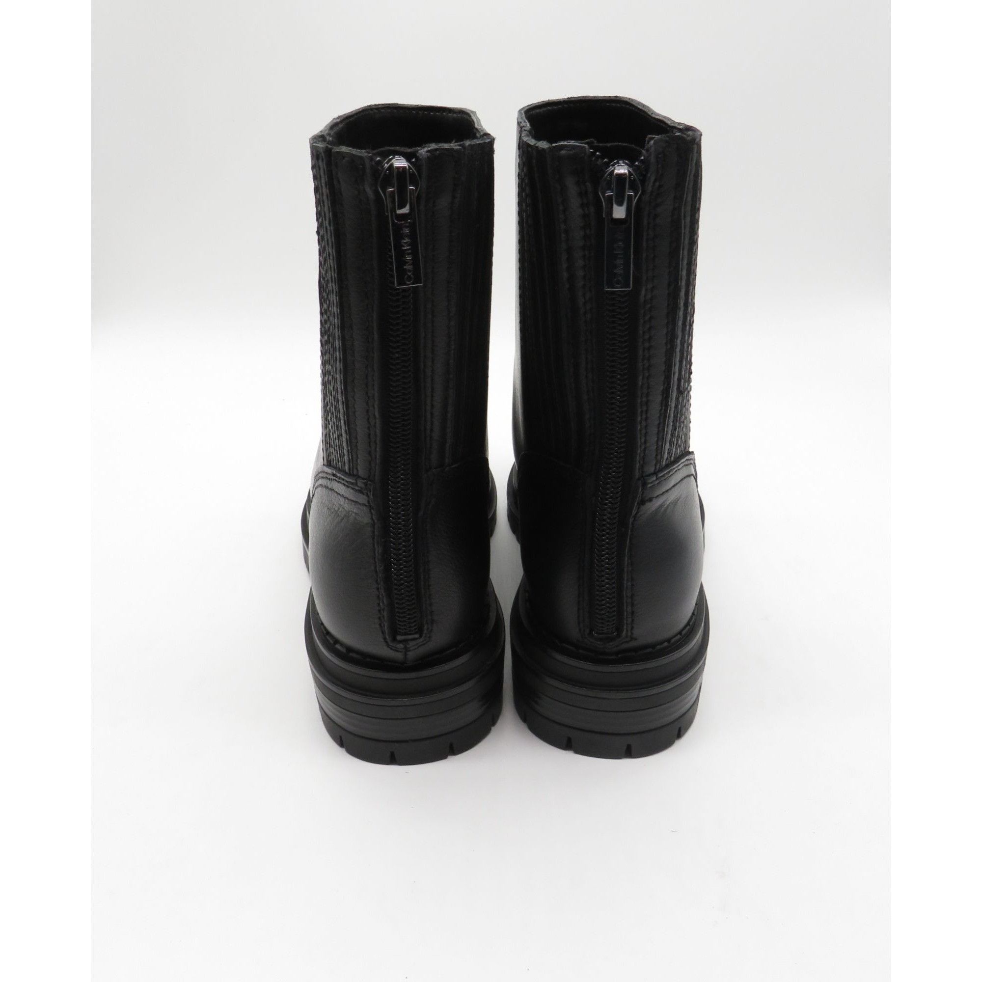 Calvin Klein Calvin Klein Womens Black Leather Ankle Boots Back Zipper Si Size US 6 / IT 36 - 6 Thumbnail