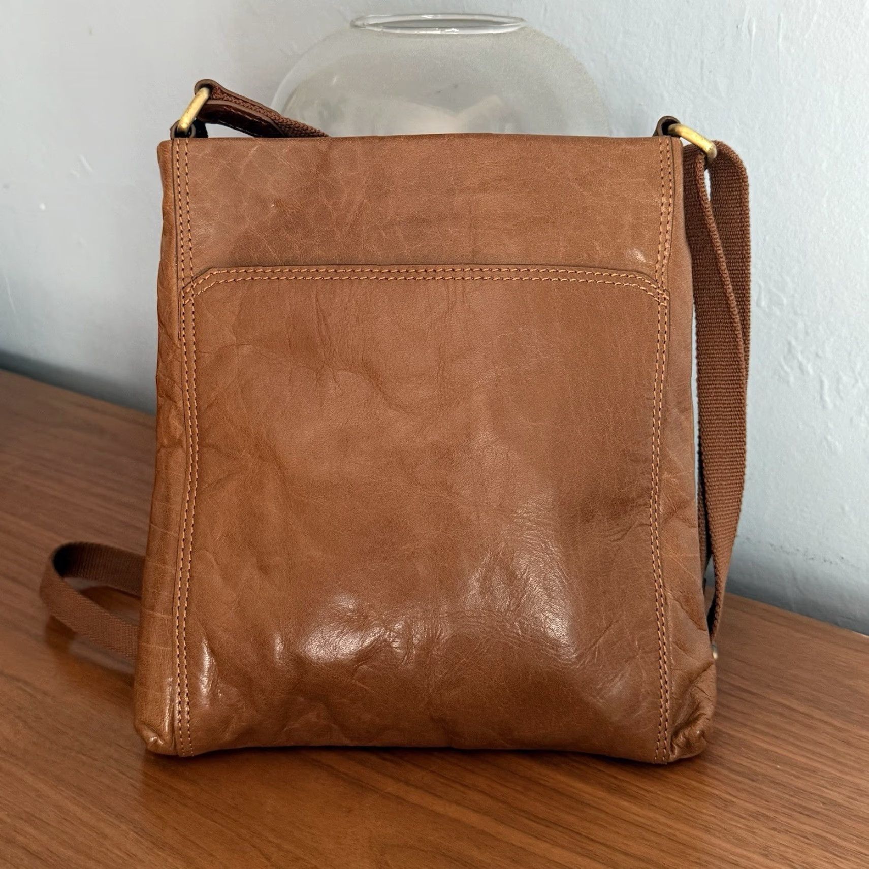 Vintage VINTAGE CONKCA LONDON Dink Dark Tan Leather Cross Body Bag Size ONE SIZE - 3 Thumbnail