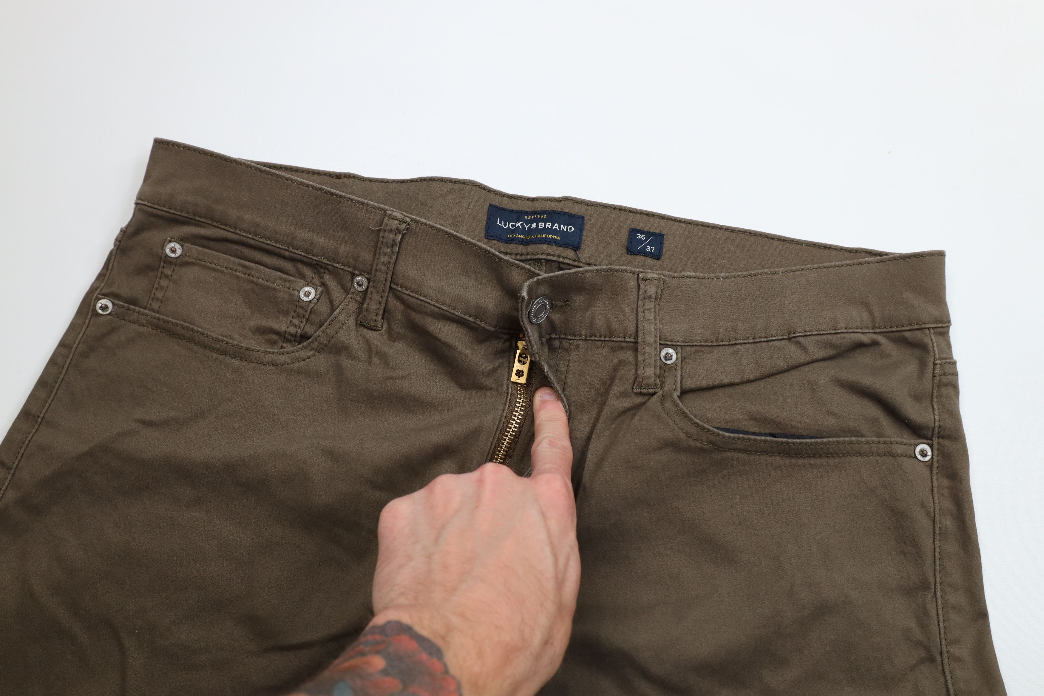 Lucky Brand Lucky Brand Slim Straight Leg Stretch Pants Trousers Brown Size US 36 / EU 52 - 8 Thumbnail