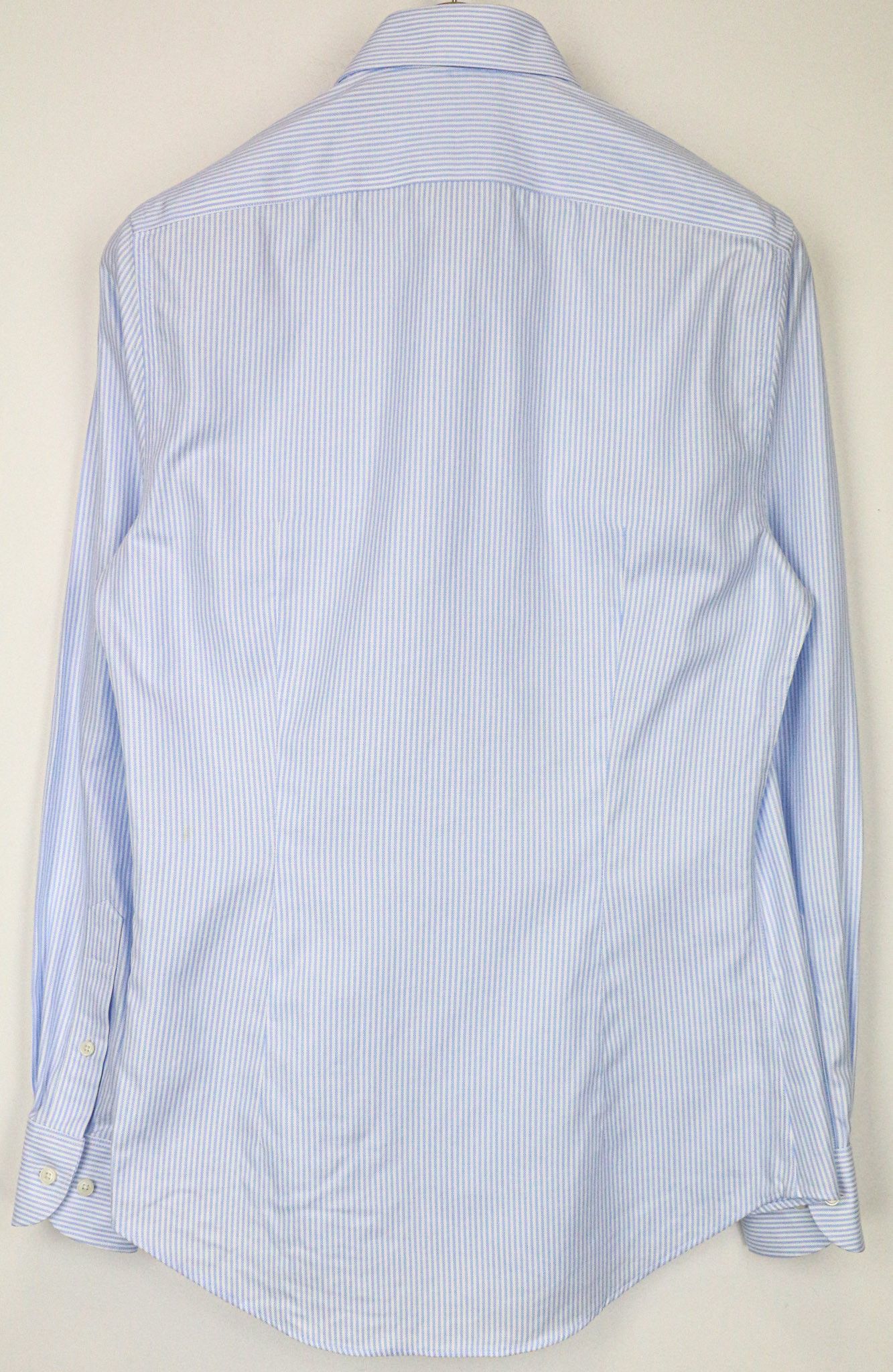 Suitsupply 38/15 Extra Slim Blue Cotton Stripe Shirt 79300 Size 38R - 2 Thumbnail