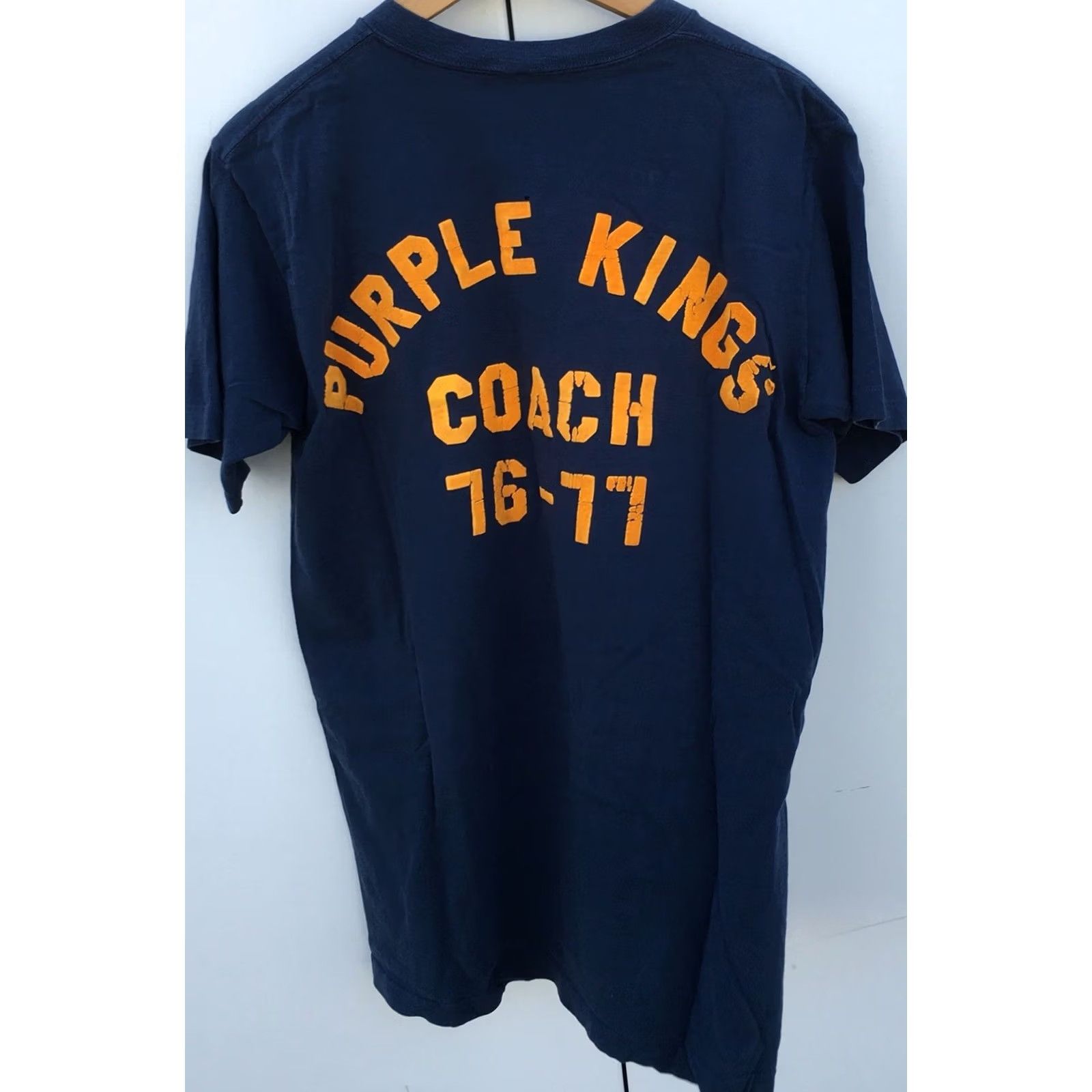 JCPenney VINTAGE GEORGE PURPLE KINGS COACH 76-77 1970s Pocket T Shirt L Blue Mens CK Paint Size US L / EU 52-54 / 3 - 4 Thumbnail