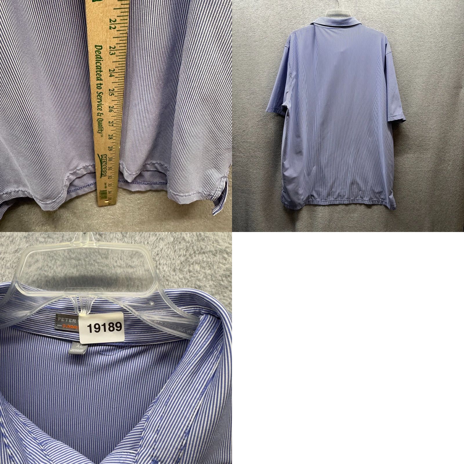 Peter Millar Peter Millar Polo Shirt Mens XL Blue White Polo Shirt Size US XL / EU 56 / 4 - 9 Thumbnail