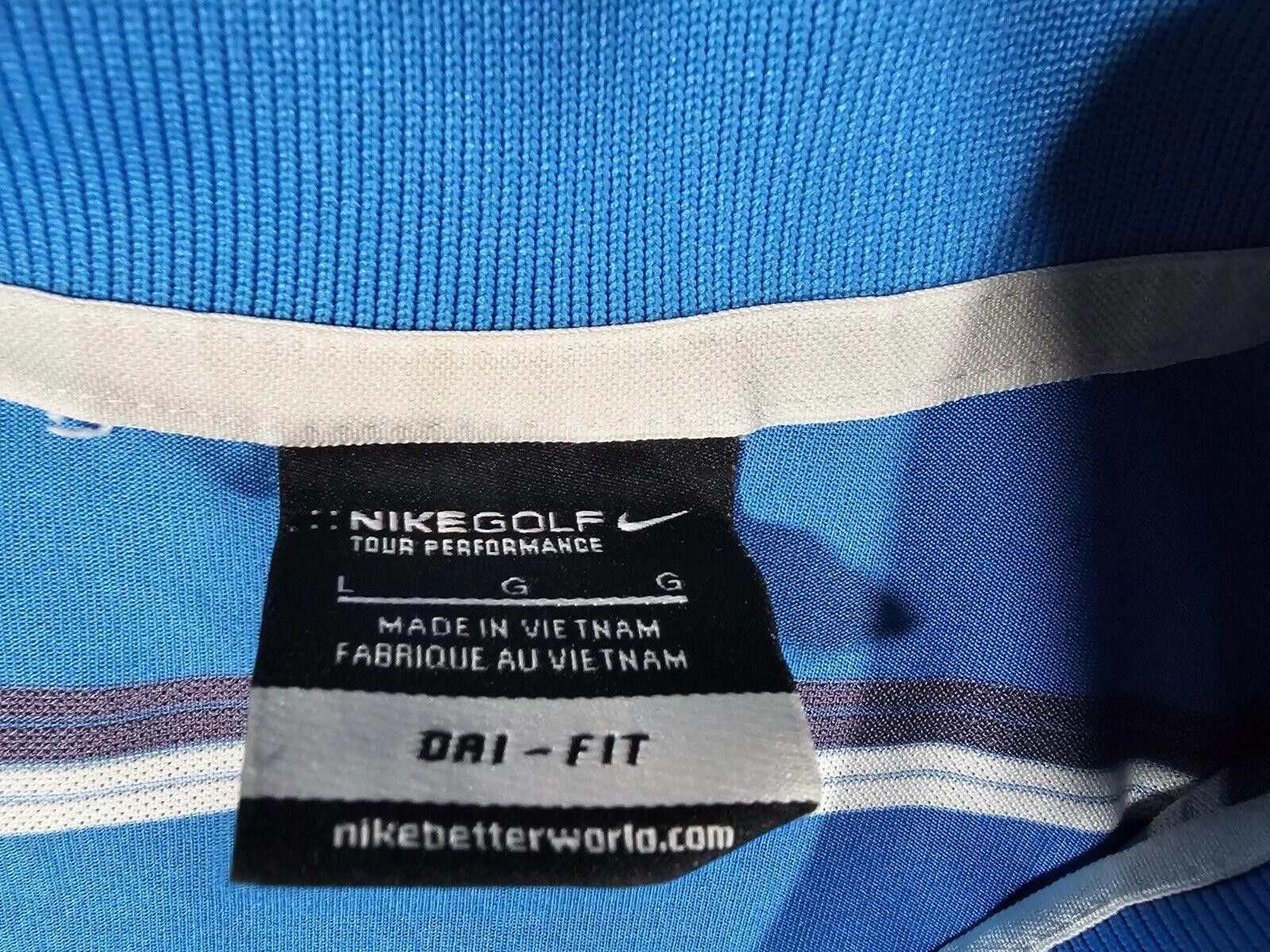 Nike Nike GOLF blue Striped Dri-Fit Large Polo - Stains SEE PICS Size US L / EU 52-54 / 3 - 3 Thumbnail