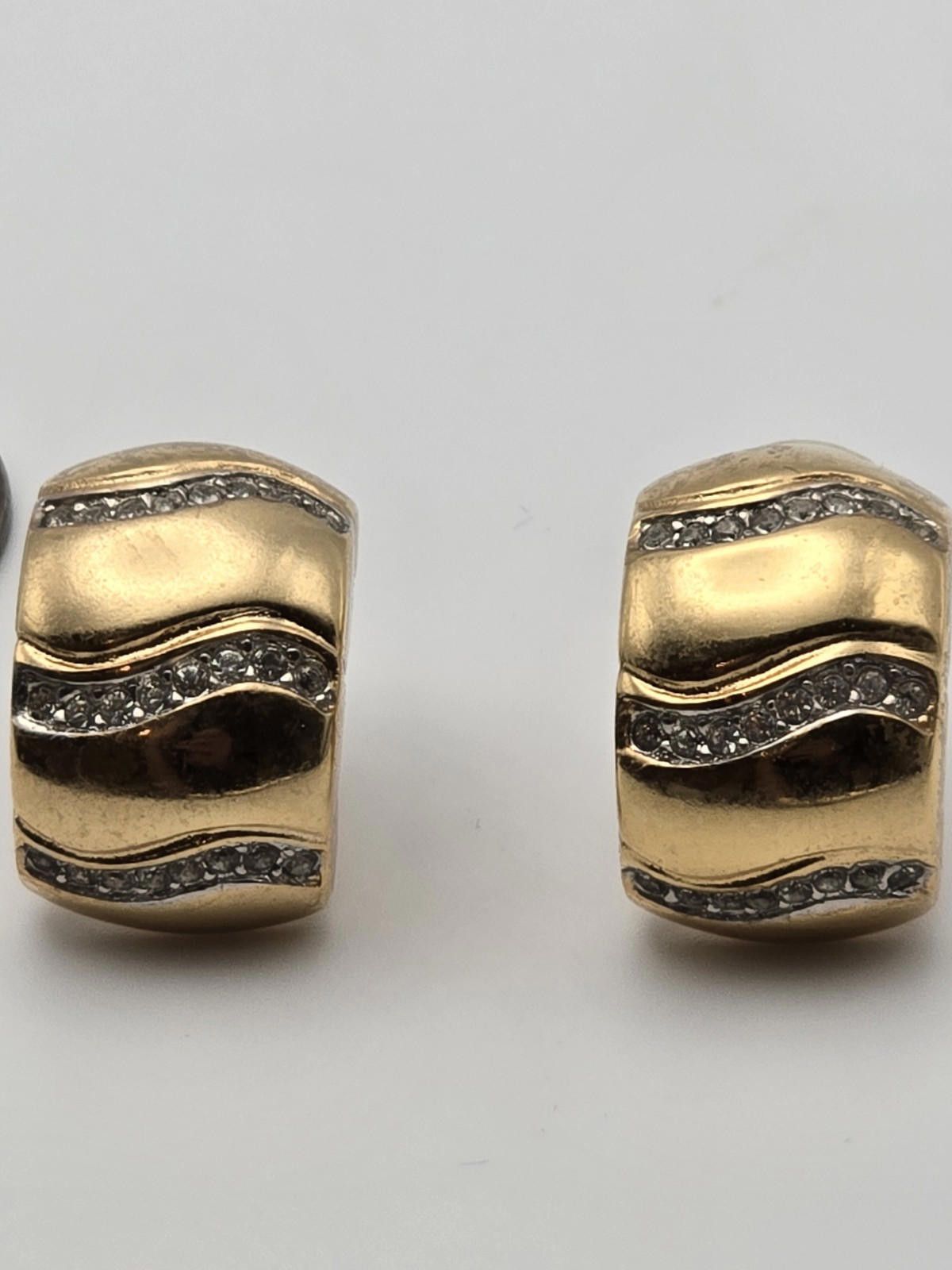 Givenchy Vintage Givenchy Paris NY Gold Tone Clip Earrings w Crystals Size ONE SIZE - 1 Thumbnail