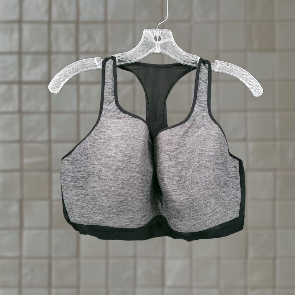 Under Armour Sports Bra High Impact Medium Gray Racerback Padded Womens M in Grey