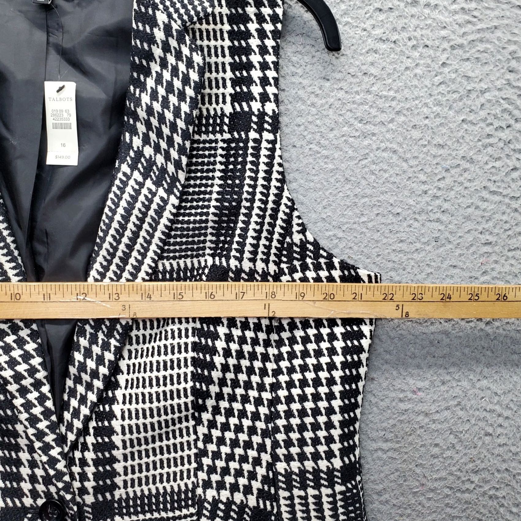 Talbots Talbots Blazer Vest Womens 16 Multi Houndstooth Glen Plaid Sleeveless One Button Shirt Womens Size 16 Plaid Size XXL / US 16-18 / IT 52-54 - 3 Thumbnail