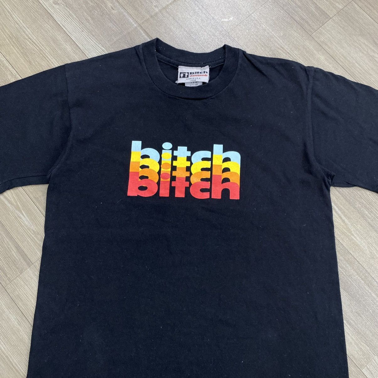 Vintage 1990s Vintage Bitch Rainbow USA Skateboards T-shirt Size US L / EU 52-54 / 3 - 2 Thumbnail