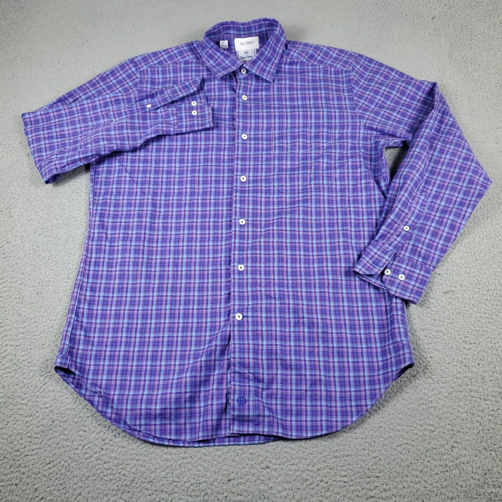 David Donahue David Donahue Shirt Mens Large Purple Plaid Button-Up Long Sleeve Casual Button-Front Collared Shirt Size US L / EU 52-54 / 3 - 2 Thumbnail