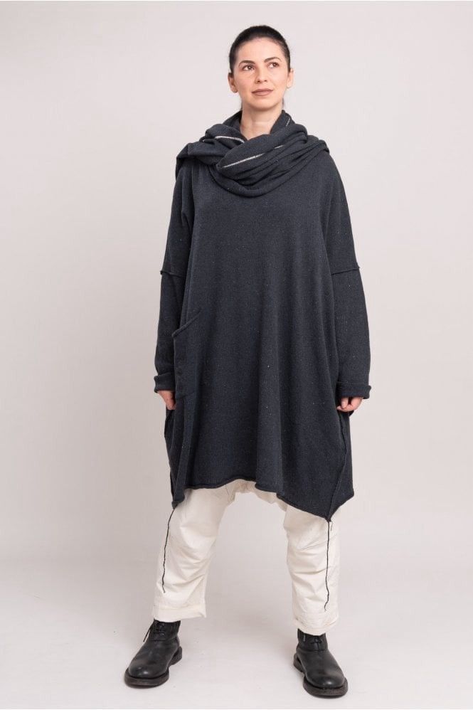 Rundholz Studio b3 Design Amelsa Mud Dark Oversized Knit Tunic Cotton Size S / US 4 / IT 40 - 17 Thumbnail