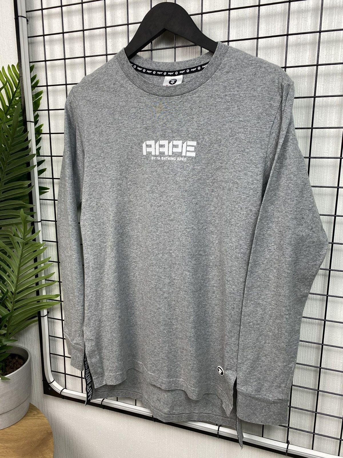 Aape × Japanese Brand Aape Long Sleeve Tee Men’s S Grey By A Bathing Ape T shirt Size US S / EU 44-46 / 1 - 2 Thumbnail