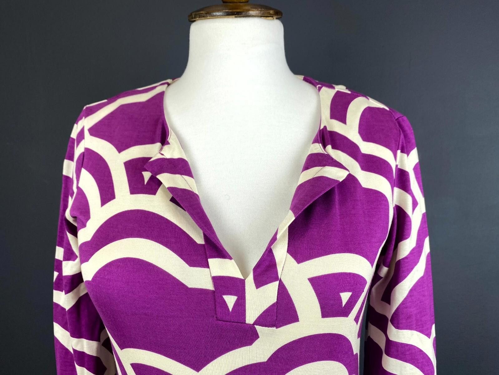 Diane von Furstenberg Diane Van Furstenberg Purple Desiner Midi Dress Size 2 Size XS / US 0-2 / IT 36-38 - 5 Thumbnail