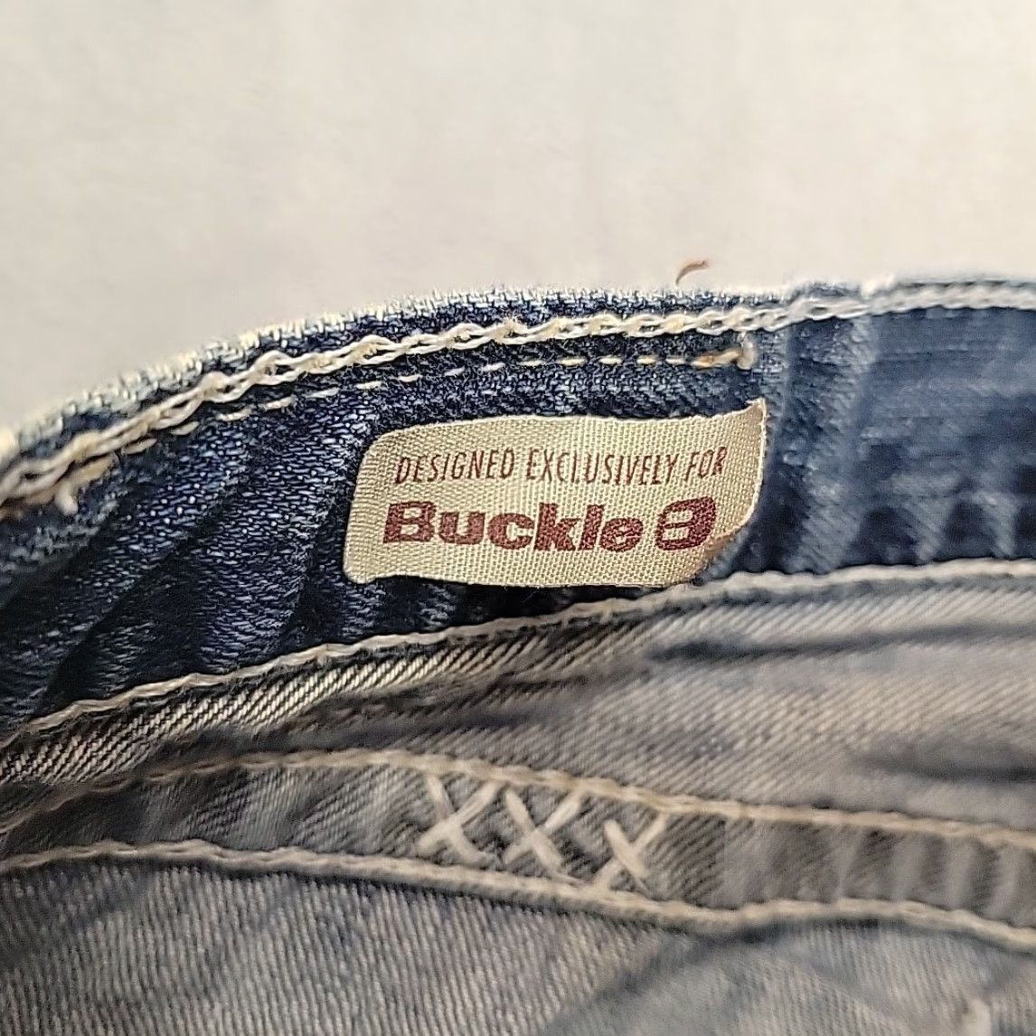 Denime VINTAGE Big Star Jeans Men 33L Faded Whiskered Blue Denim Thick Stitch Pioneer Boot Cut Jeans Mens 90s USA American(Blue) Size US 33 - 7 Thumbnail