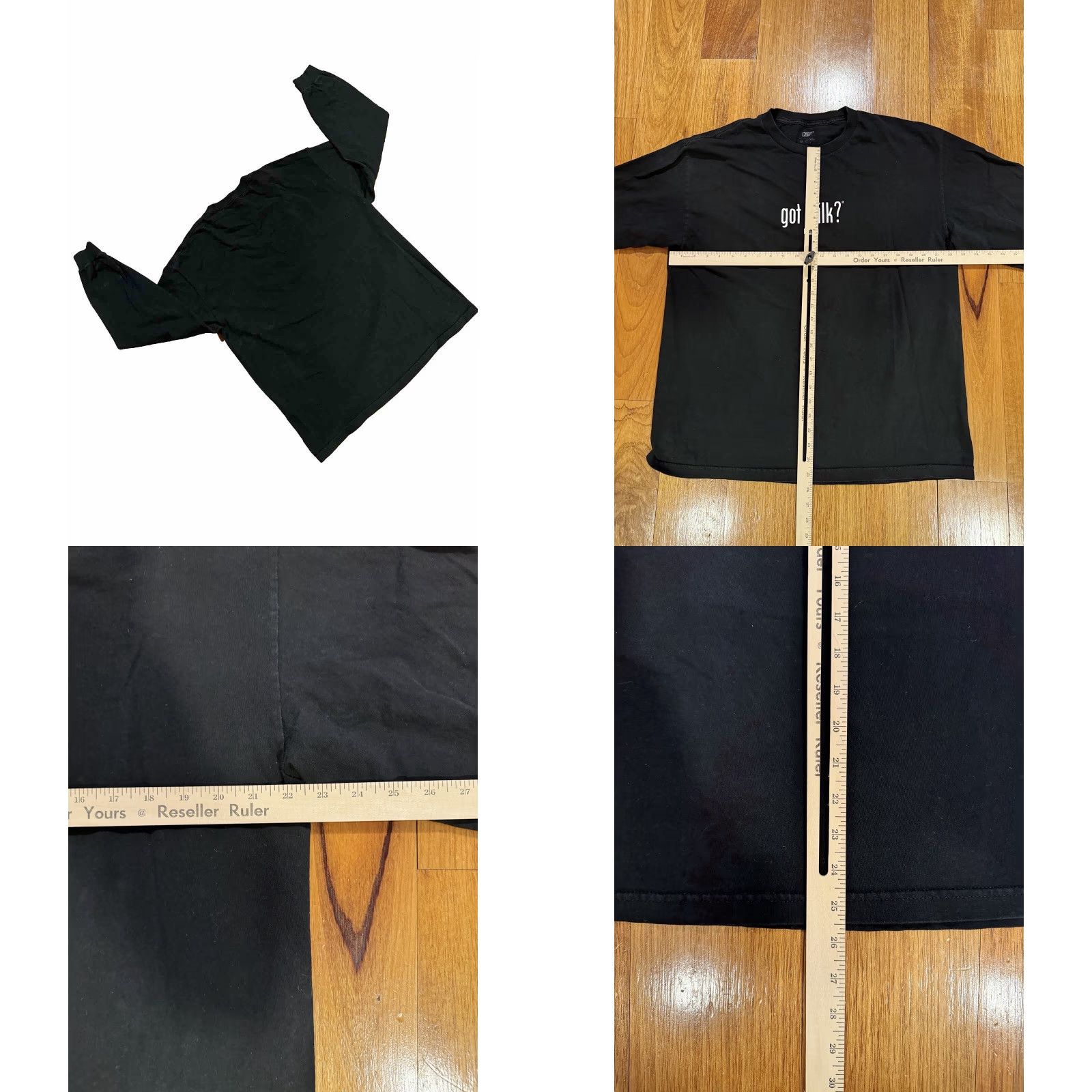 Kith KITH Shirt Men’s XL Black 100% Cotton Ribbed “Got Milk” Crew Neck Long Sleeve T-Shirt Mens Size US XL / EU 56 / 4 - 8 Thumbnail