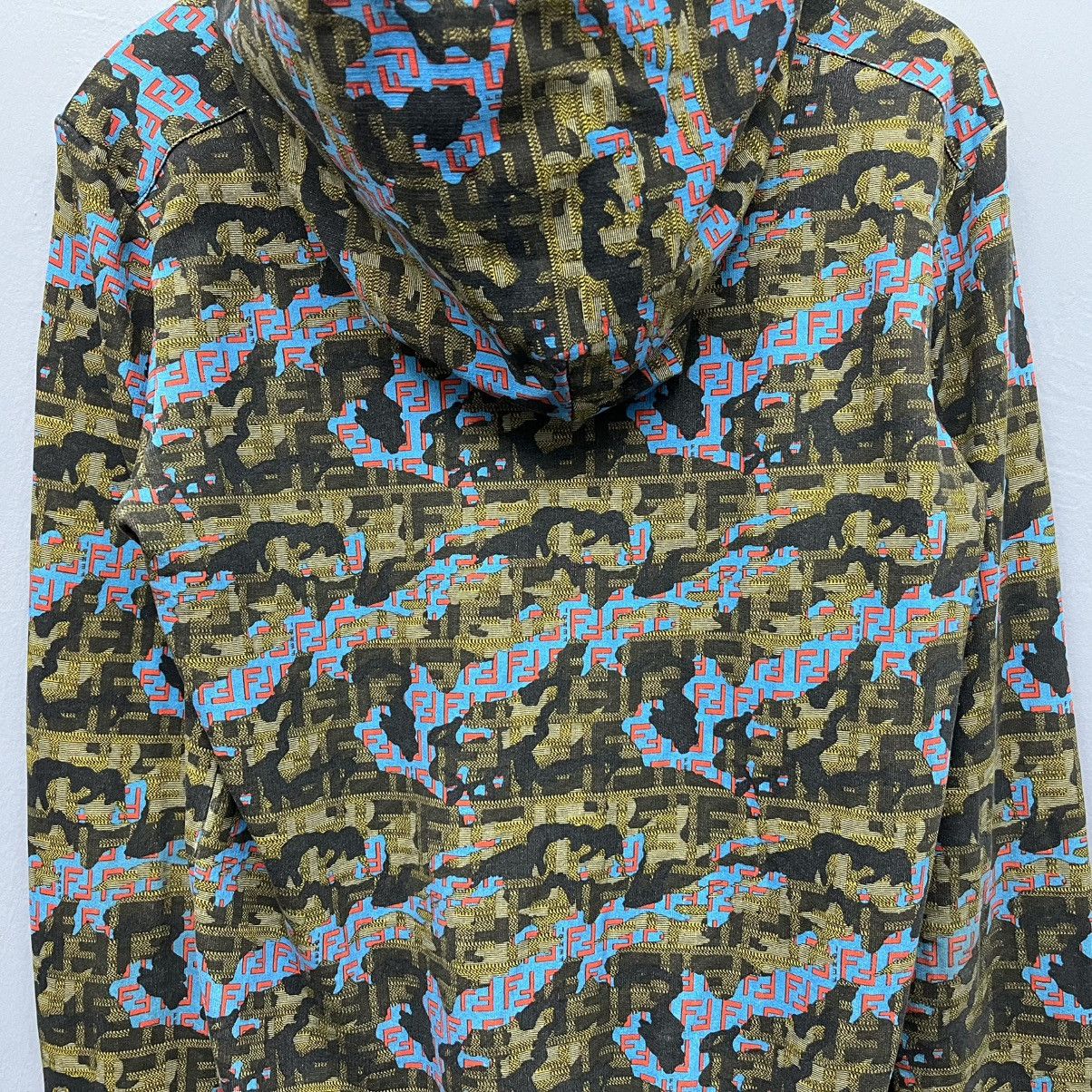 Fendi Fendi Monogram Blue Camouflage Full Zip Hoodie Jacket Size US M / EU 48-50 / 2 - 8 Thumbnail