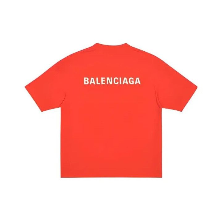 Balenciaga SS22 Logo Print Red Short Sleeve T-Shirt