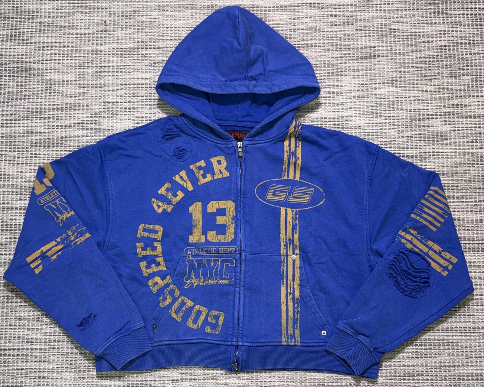 Godspeed Blue/Yellow Roadster Men's Zip Up Hoodie