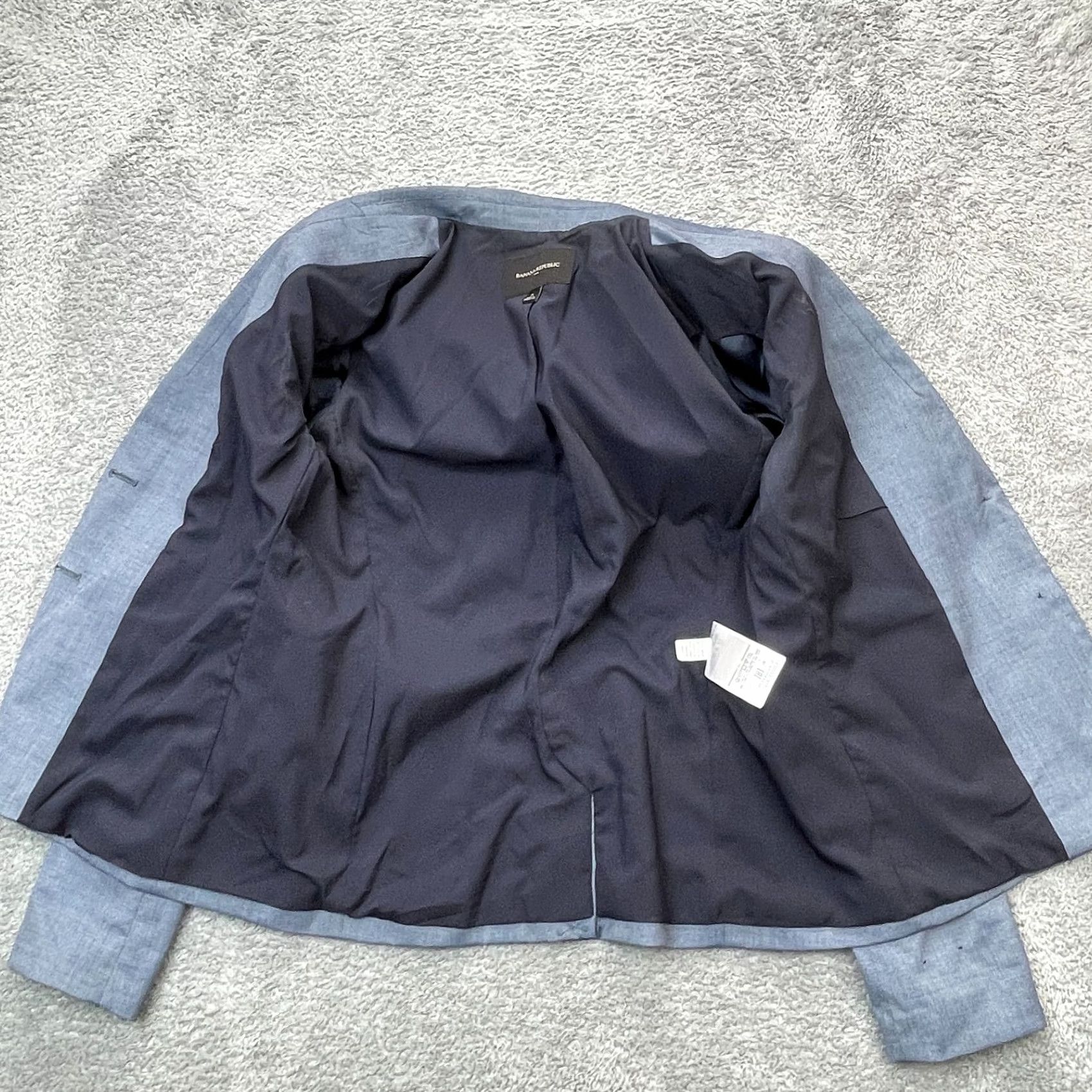Banana Republic Banana Republic Womens 8 Blue Blazer Jacket Coat Stretch Lined Single Breasted Size M / US 6-8 / IT 42-44 - 3 Thumbnail