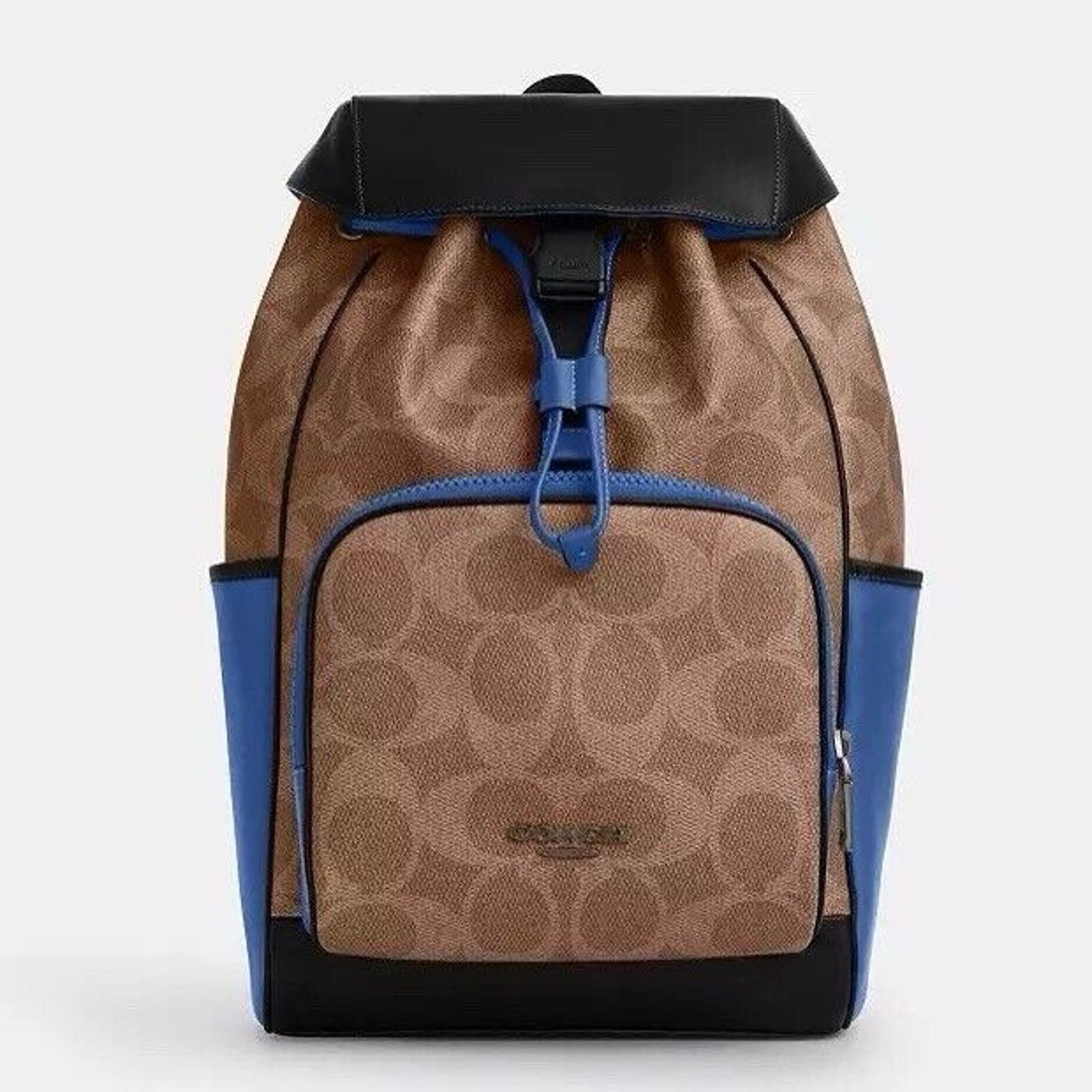 Coach NWT COACH CY775 Racer Backpack Canvas & Leather Tan/Blue Size ONE SIZE - 2 Thumbnail