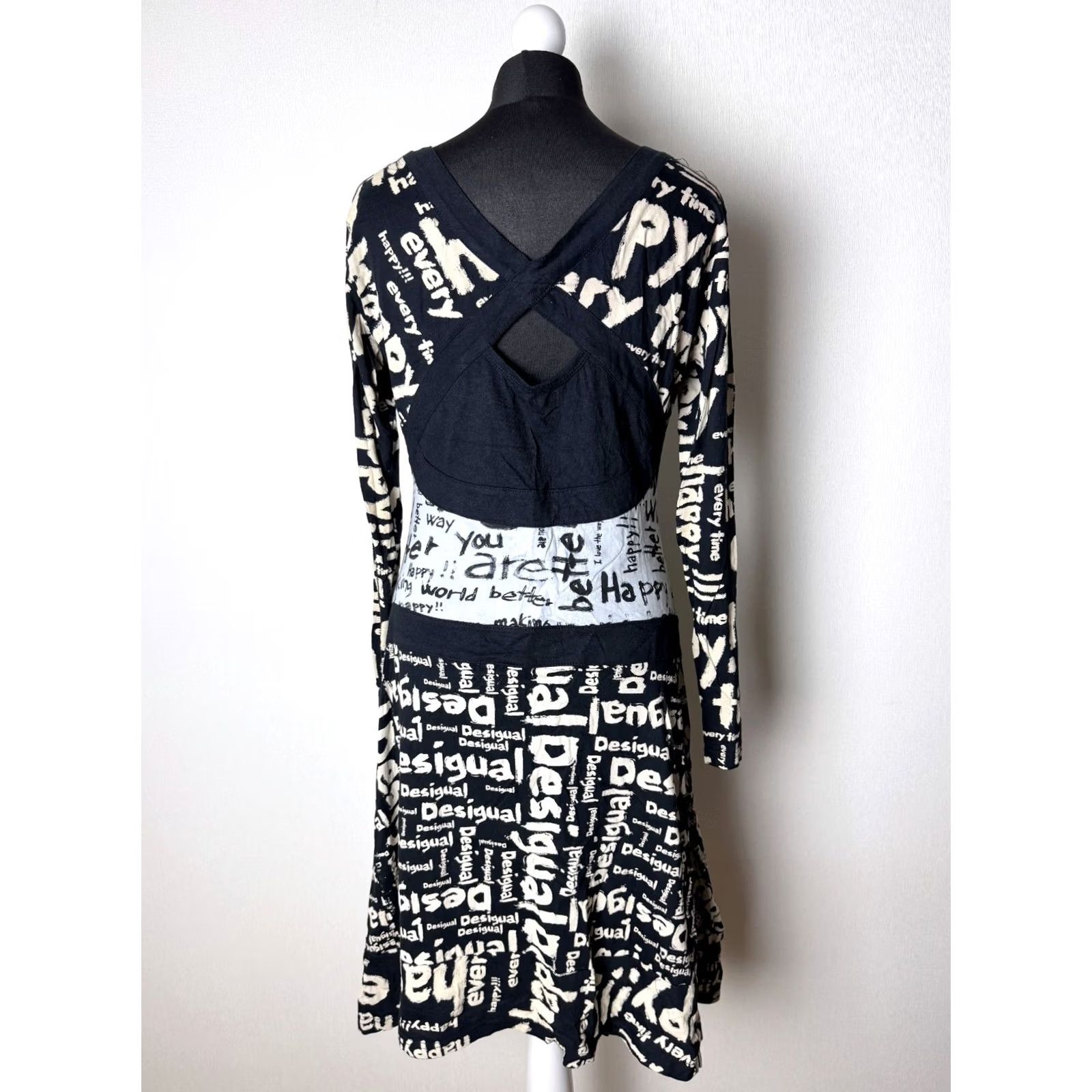 Desigual Desigual Dress Womens L A-Line Dress Black Knee Length 101 cm Desigual Womens L Dress - Mens? Size L / US 10 / IT 46 - 3 Thumbnail