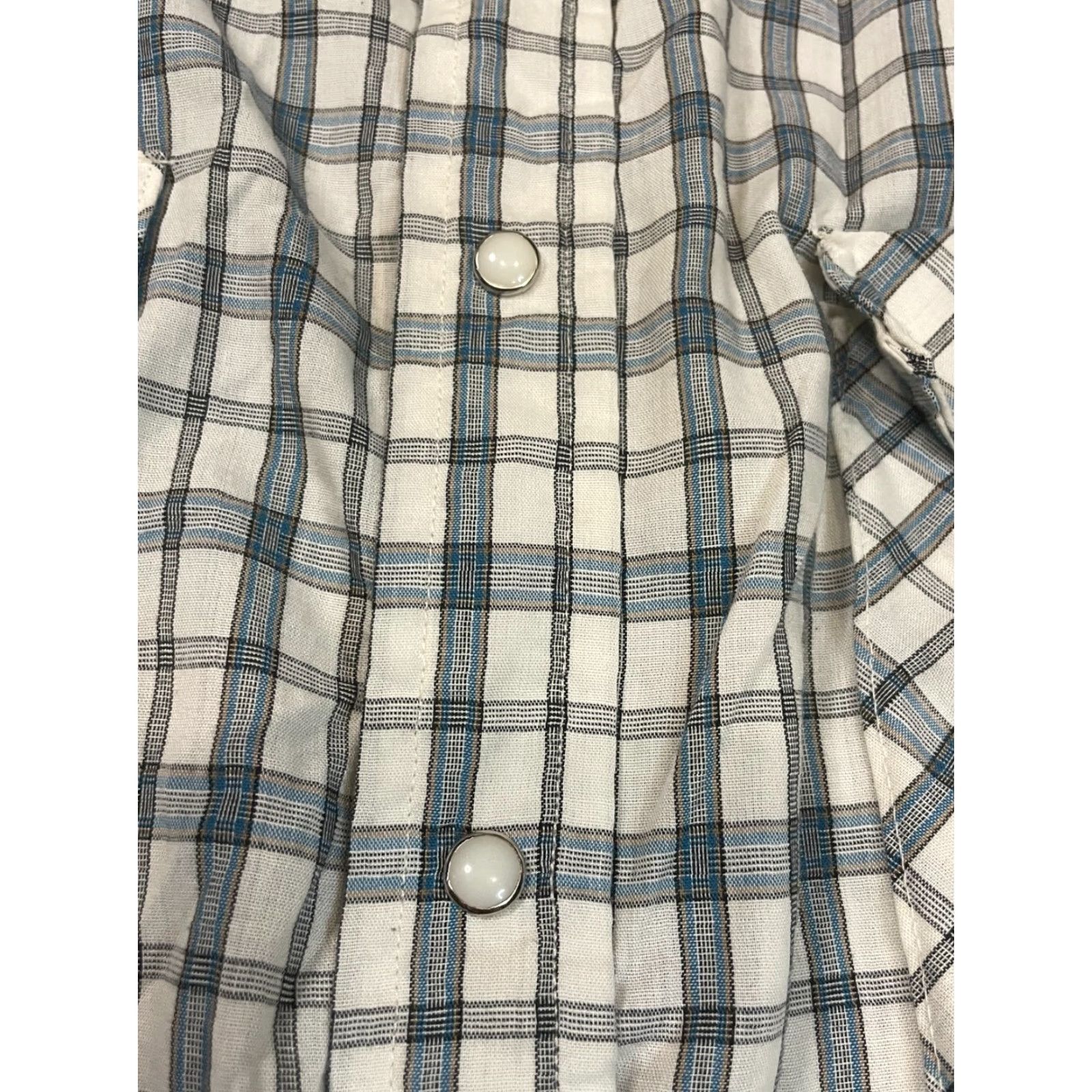 Vintage VINTAGE Western Frontier Shirt Men L Large Blue Plaid Pearl Snap Short Sleeve Collared Size US L / EU 52-54 / 3 - 2 Thumbnail
