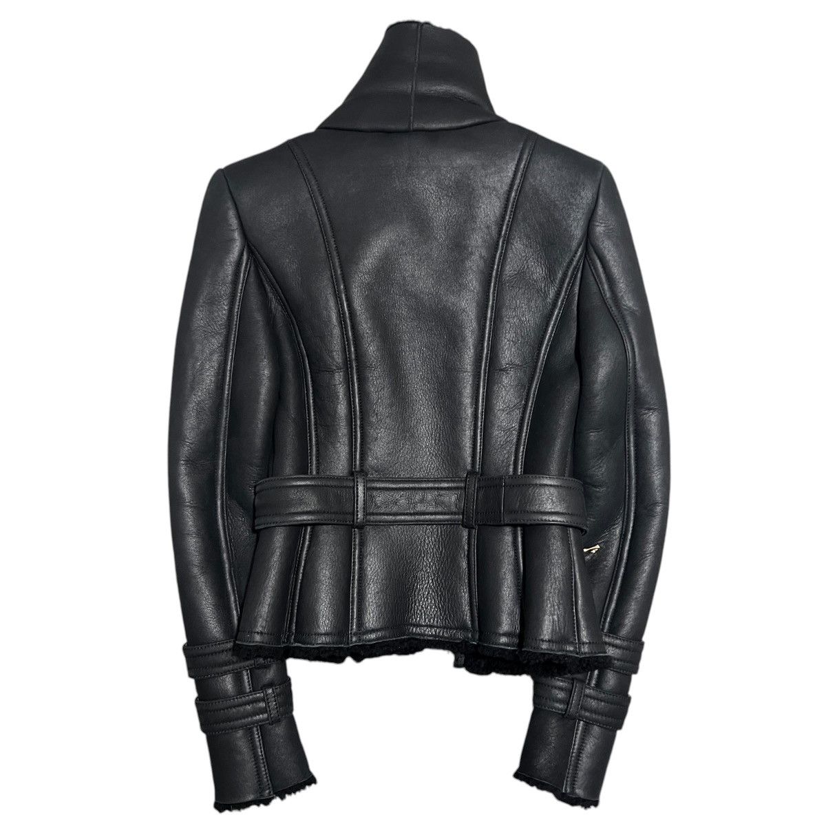 Balmain BALMAIN Black Shearling and Leather Riders Jacket Size S / US 4 / IT 40 - 6 Thumbnail