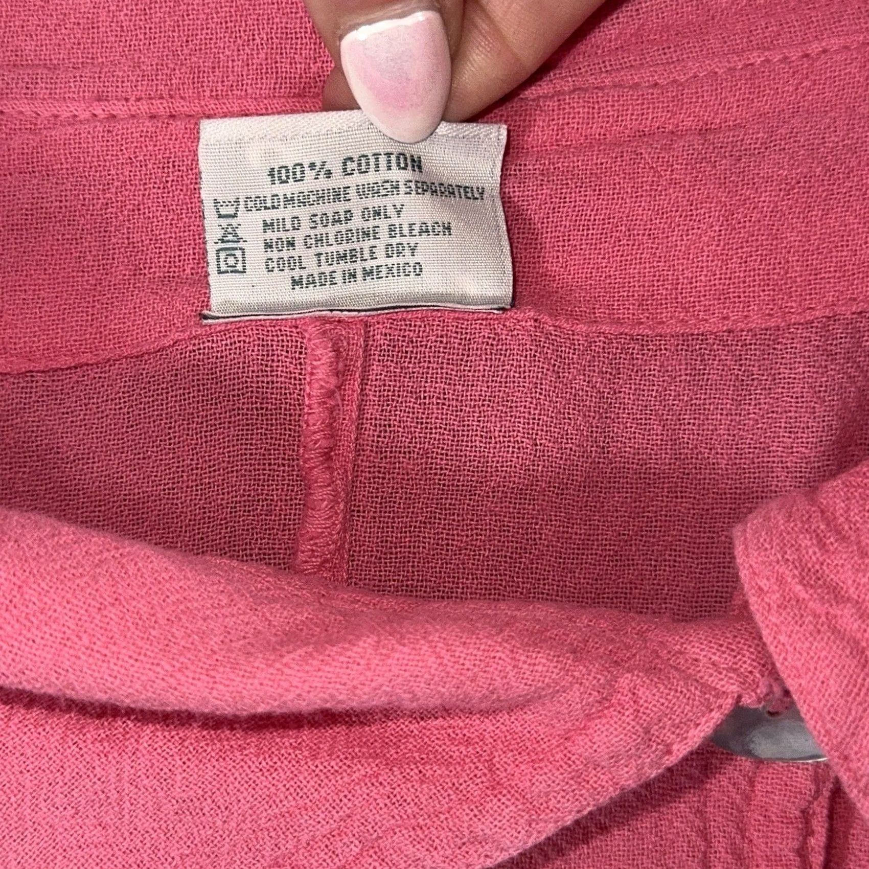Pinko Oh My Gauze! Button-Front Pink Crop Cardie One Size Short Sleeve Boho Relaxed Cotton Tie-Front? Size ONE SIZE - 3 Thumbnail