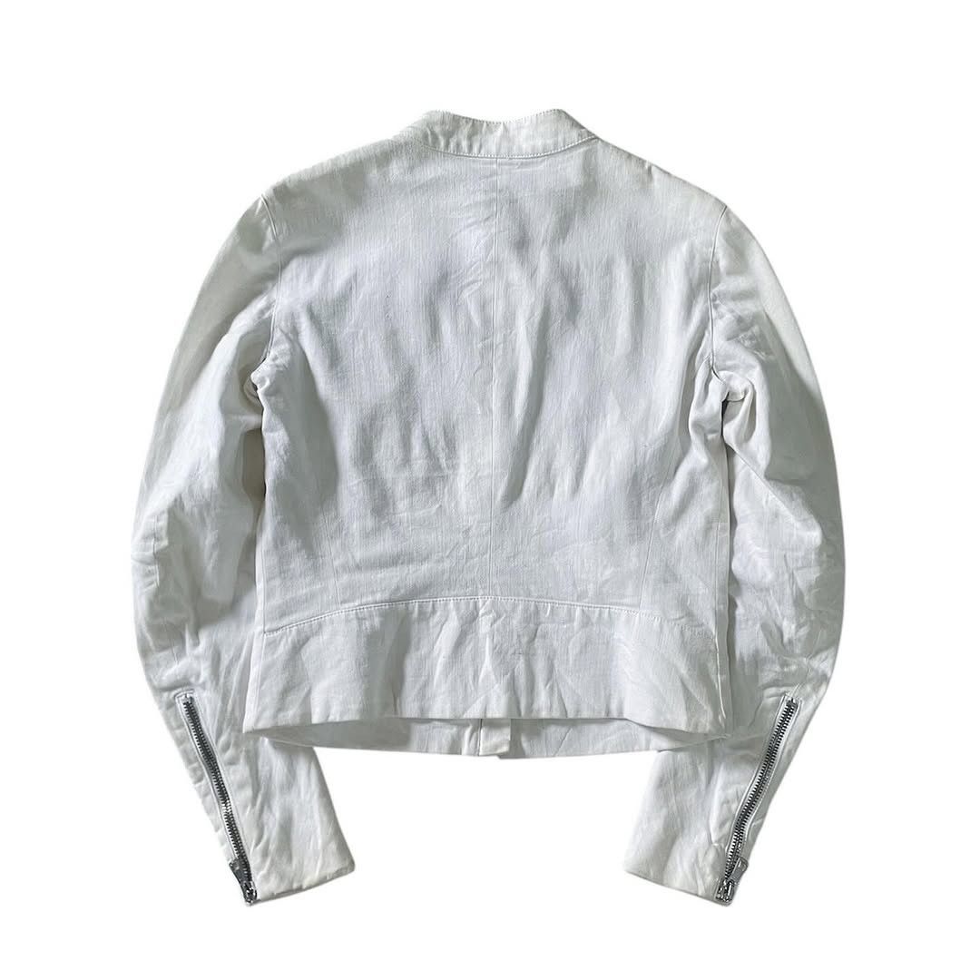 Maison Margiela FINAL DROP‼️Maison Margiela 5 Zip White Cotton Biker Jacket Size US S / EU 44-46 / 1 - 2 Thumbnail
