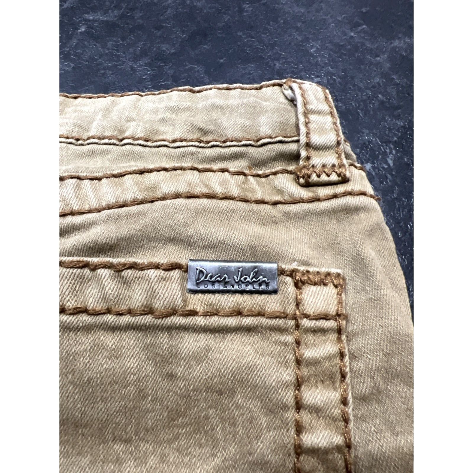Joyrich Dear John Jeans Women’s 28 Khaki Skinny Comfort Corduroy Flat Front 90s City Casual Workwear Pants Size 28" / US 6 / IT 42 - 4 Thumbnail