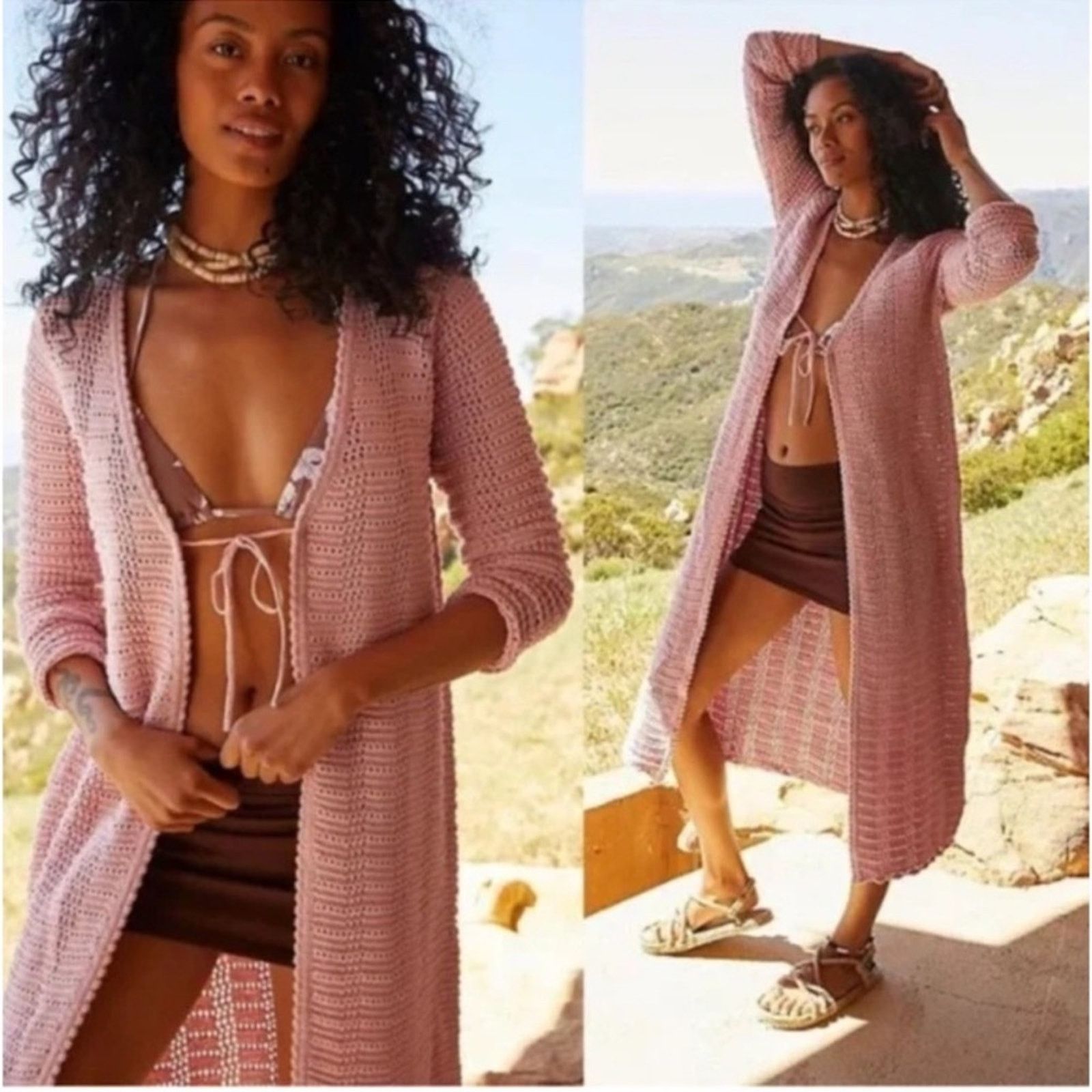 Free People Free People Beach Landry Fauxchet Duster Cardigan Size S / US 4 / IT 40 - 2 Thumbnail