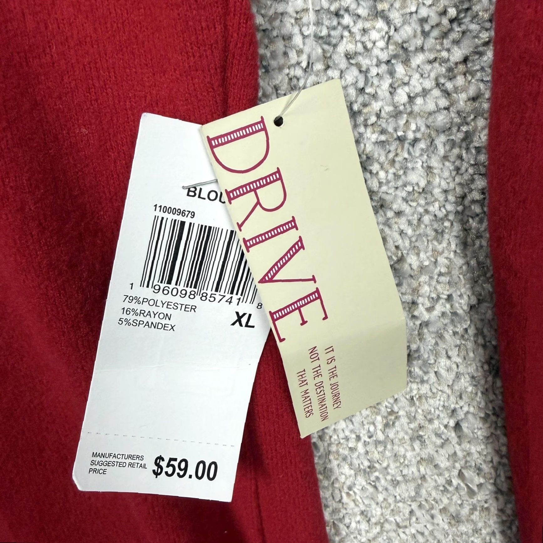 Vintage Willow Drive Blouse Womens XL Red One Shoulder Jersey Long Sleeve Casual Size XL / US 12-14 / IT 48-50 - 2 Thumbnail