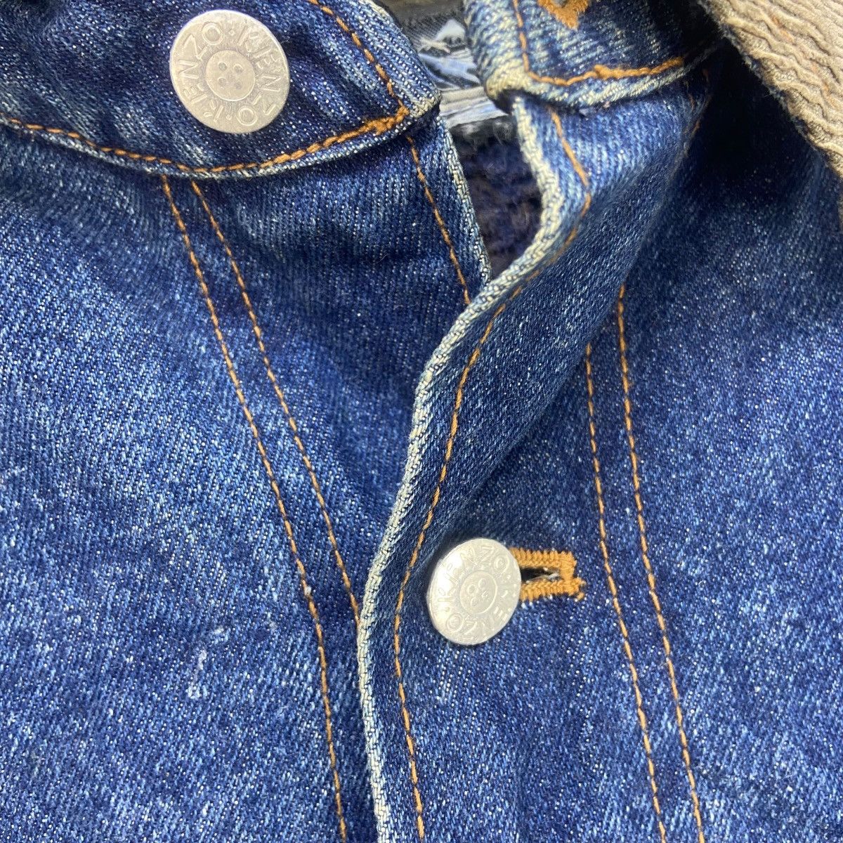 Kenzo Vintage Kenzo Sherpa Workwear Chore Heavy Denim Jacket Size US M / EU 48-50 / 2 - 8 Thumbnail