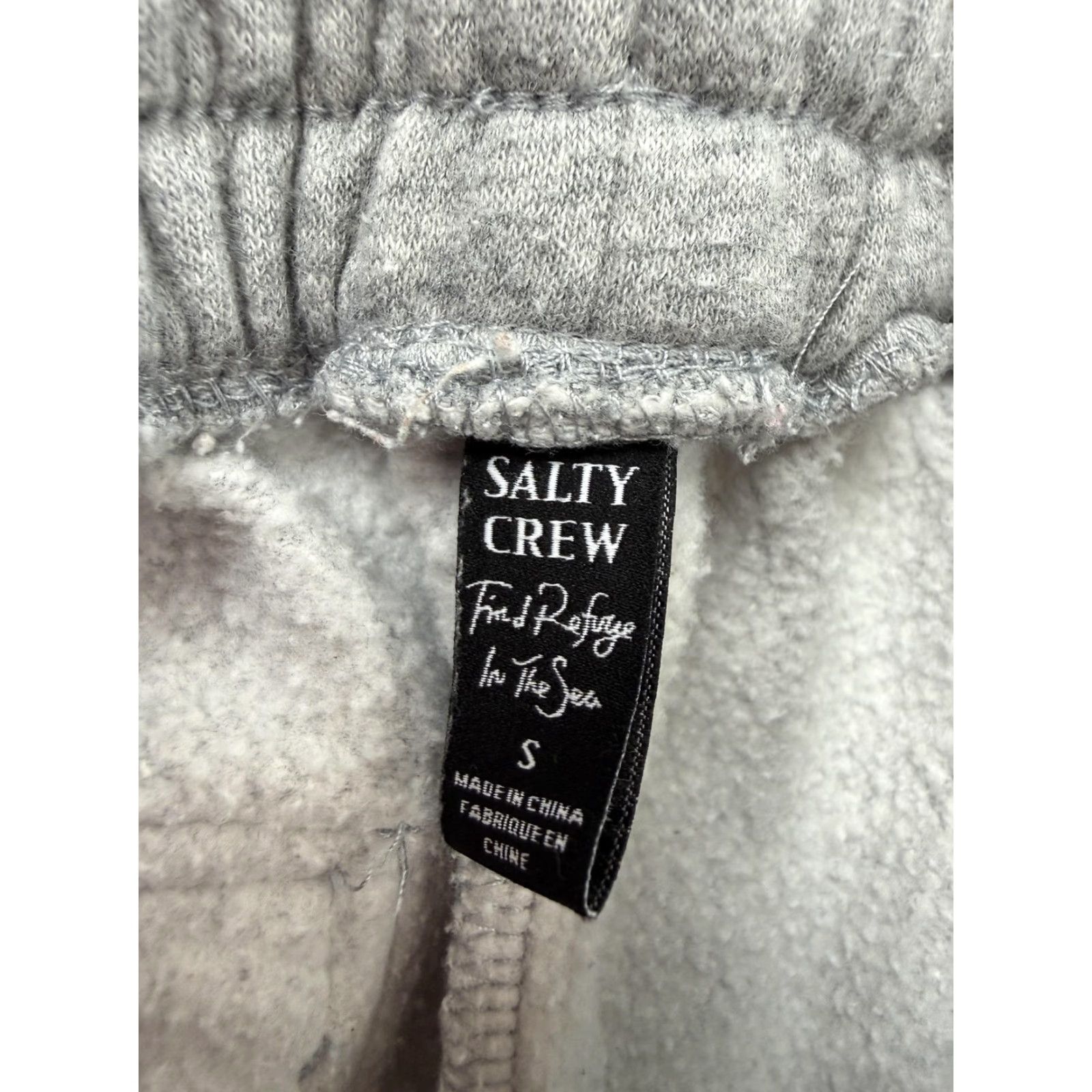 Vintage Salty Crew Sweatpants Mens Small Gray Fleece Joggers Elastic Cuffs Pockets Size US 29 - 5 Thumbnail
