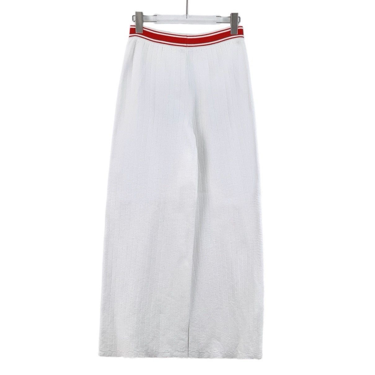 Chanel Chanel White Logo Intarsia Cotton Knit Casual Pants K26WX Size 25" / US 0 / IT 36 - 2 Thumbnail