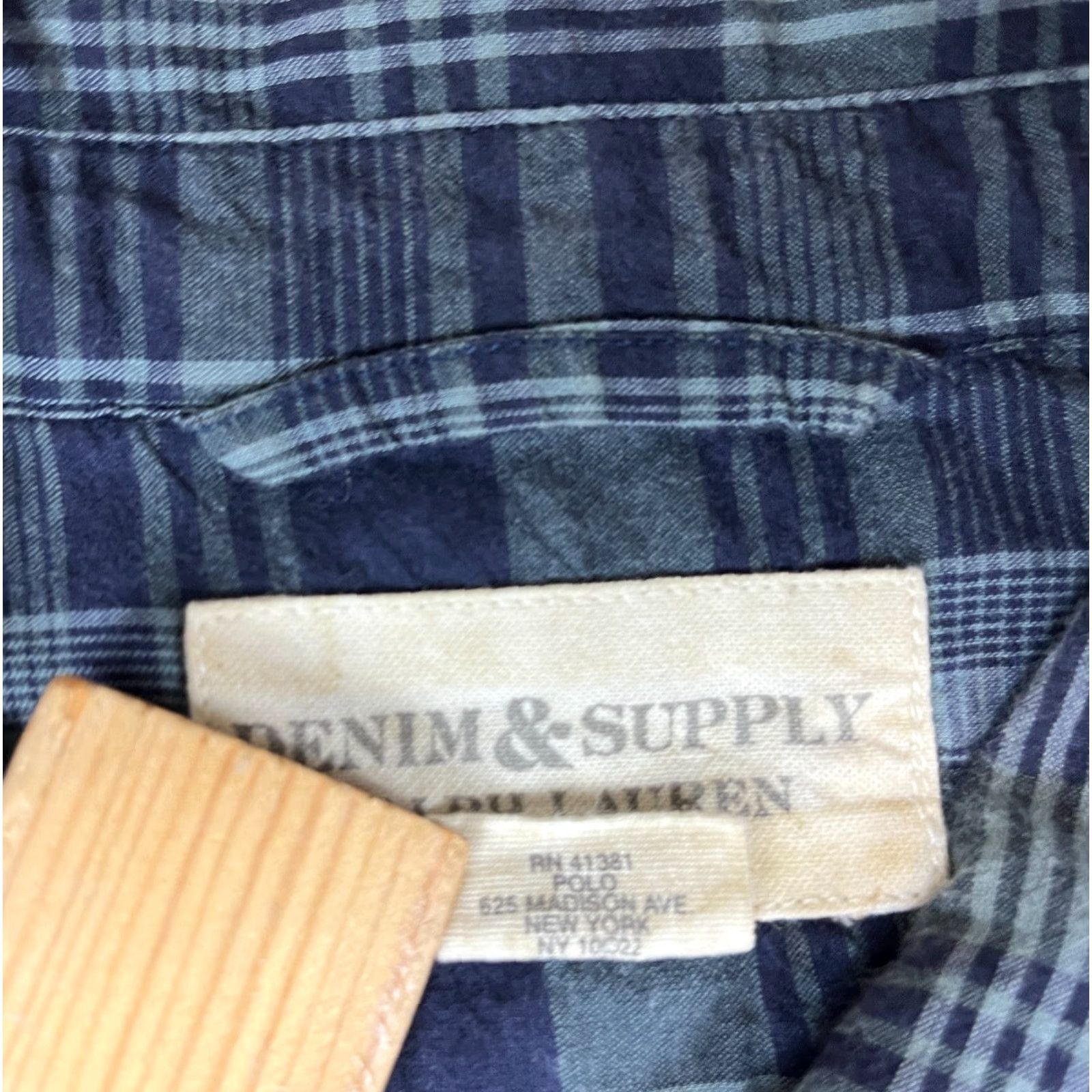 Vintage Ralph Lauren Denim & Supply Button-Up Shirt Plaid XL Mens Blue Cotton Long Sleeve Pocketed, Casual, Classic Fit Size US XL / EU 56 / 4 - 6 Thumbnail