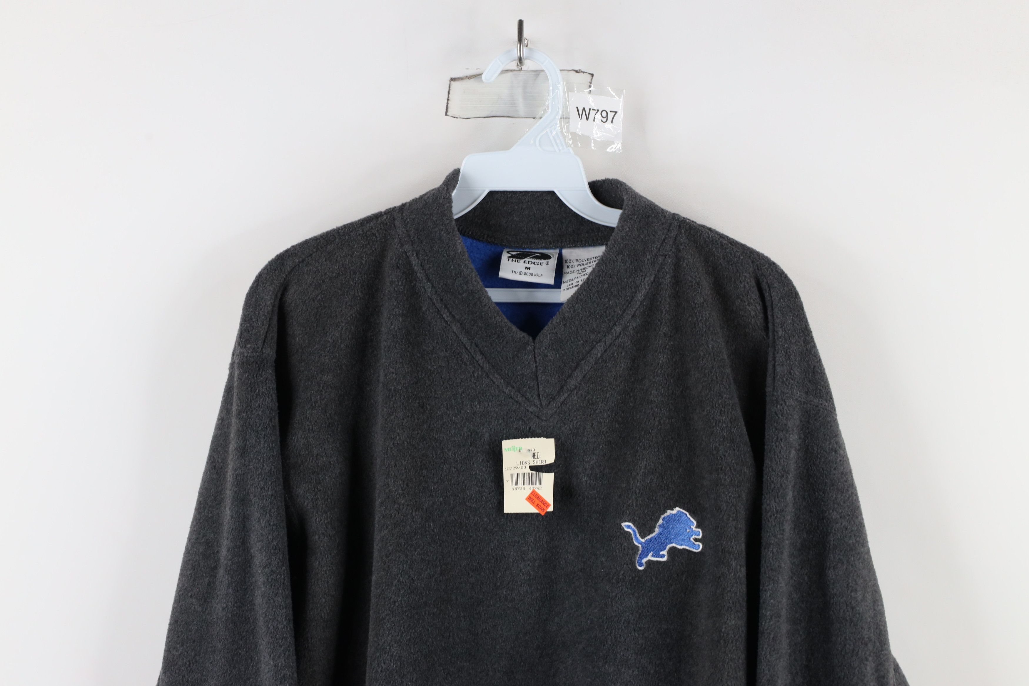 Vintage Deadstock Vintage Y2K 2000 V-Neck Fleece Sweater Gray Size US M / EU 48-50 / 2 - 2 Thumbnail