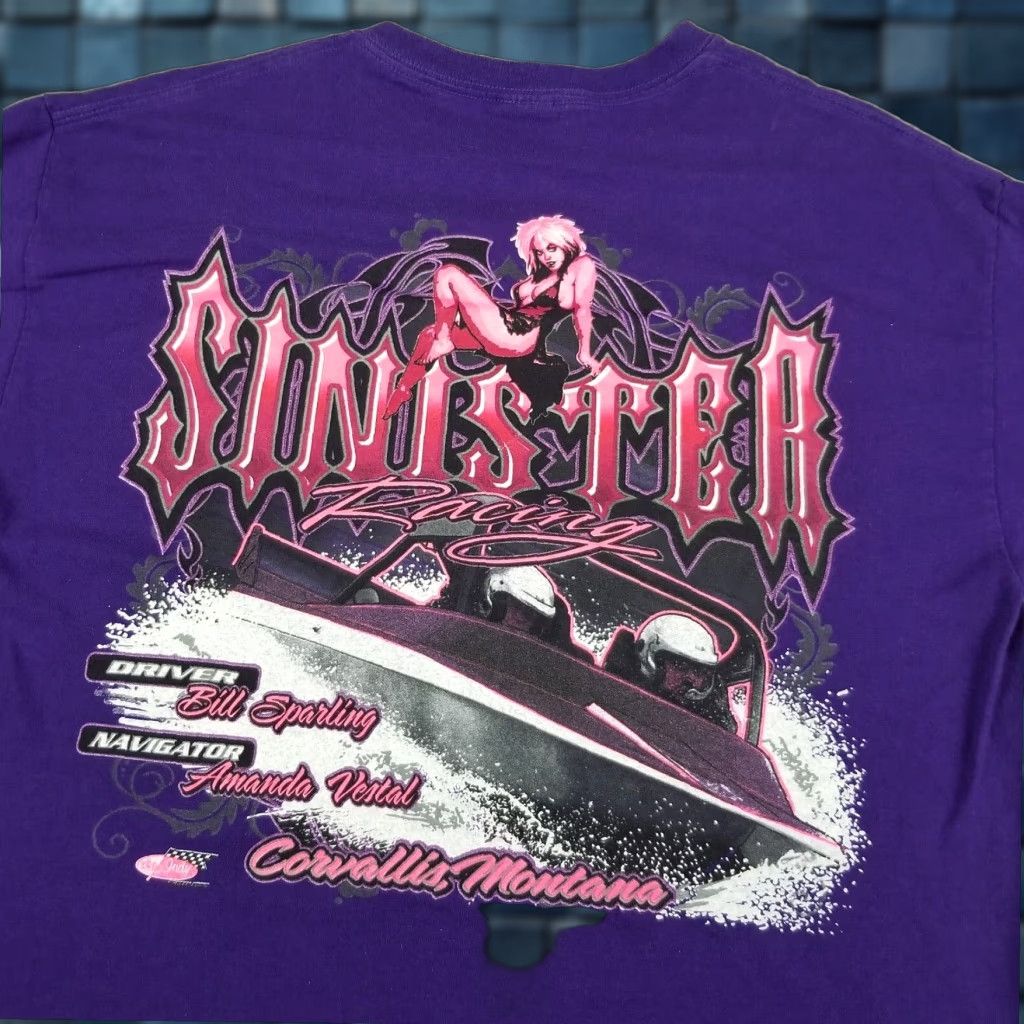 Vintage Sinister Jet Boats Mens T Shirt Large XL Sexy Racing River Drag Size US L / EU 52-54 / 3 - 1 Thumbnail
