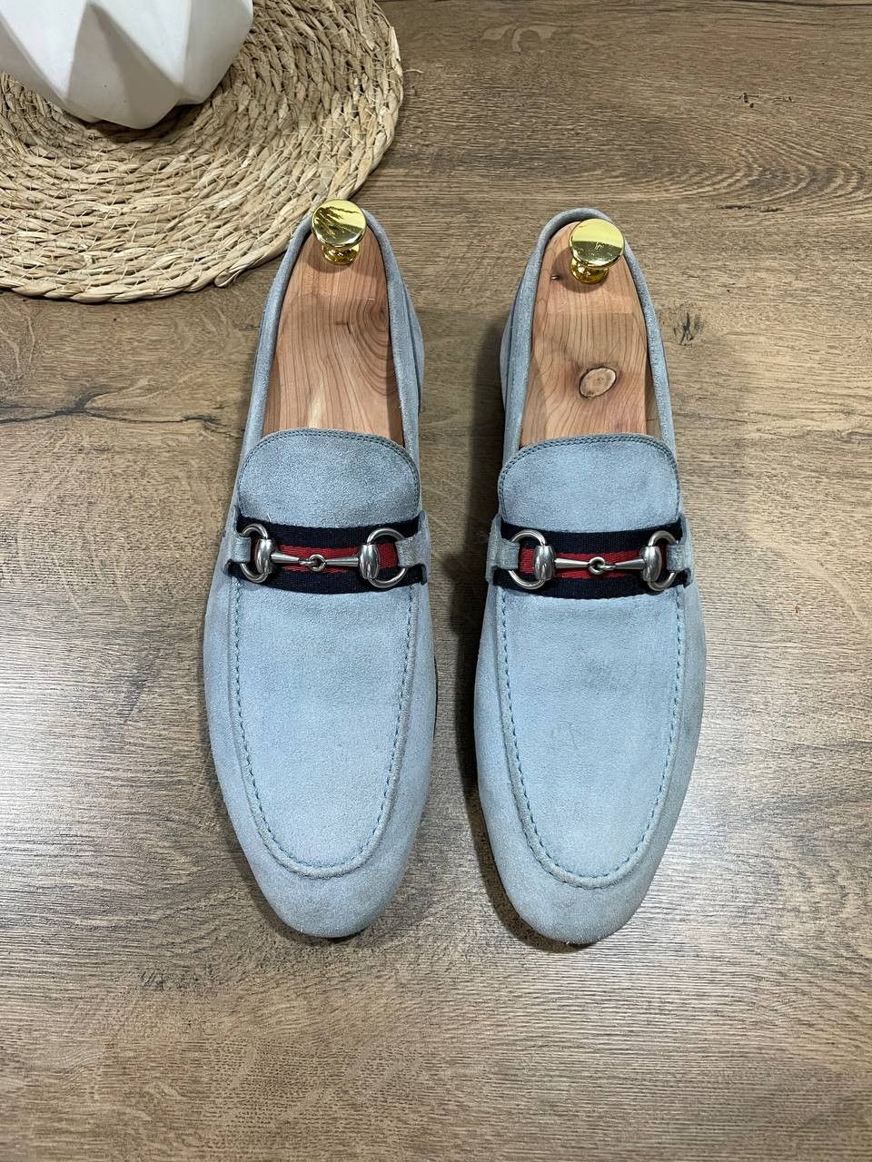 Gucci Gucci horsebit mens suede lite blue loafers size UK 8 US 9 Size US 9 / EU 42 - 2 Thumbnail